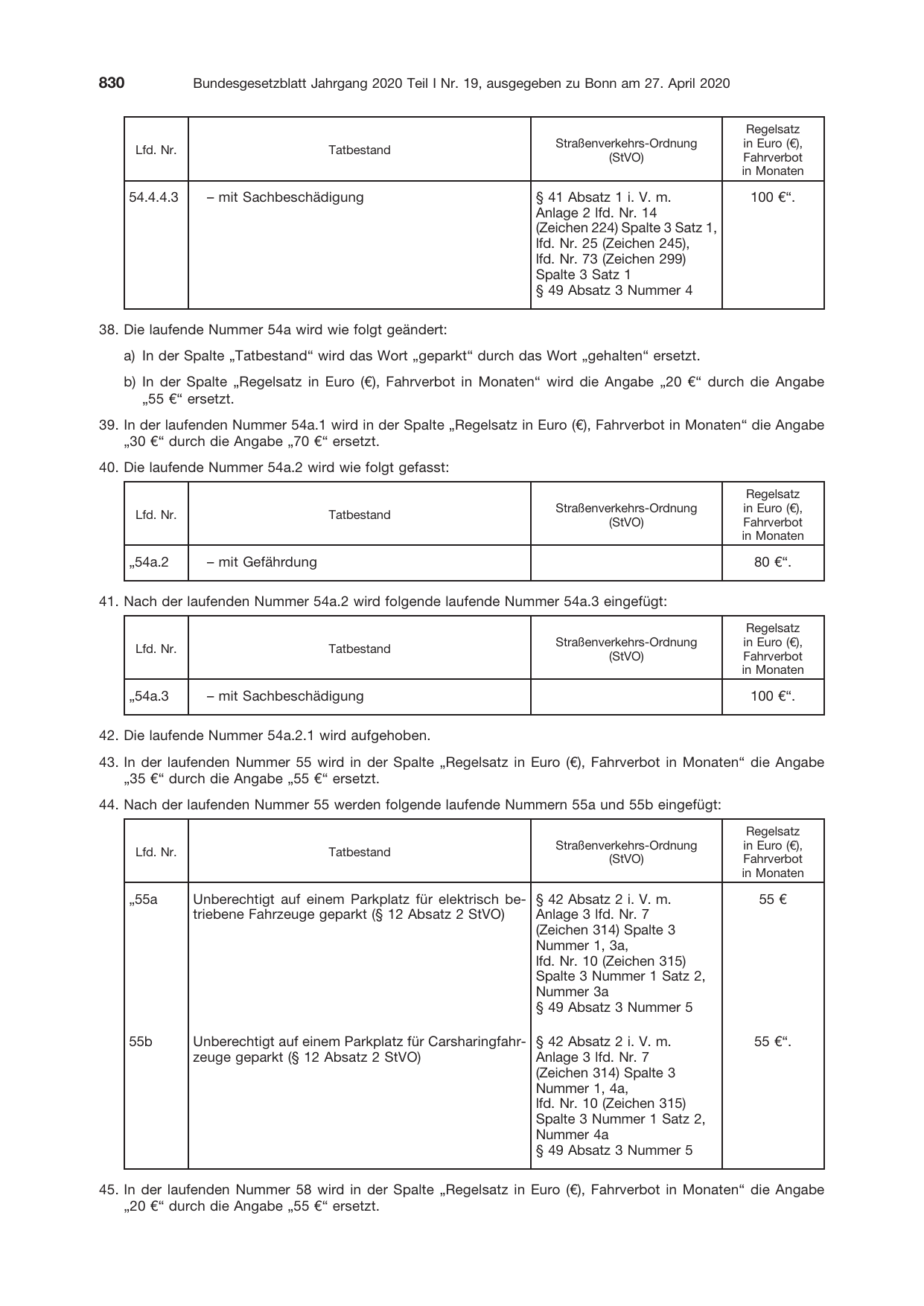 BGBl. 2020, Seite 830 — Originalseite als Abbildung