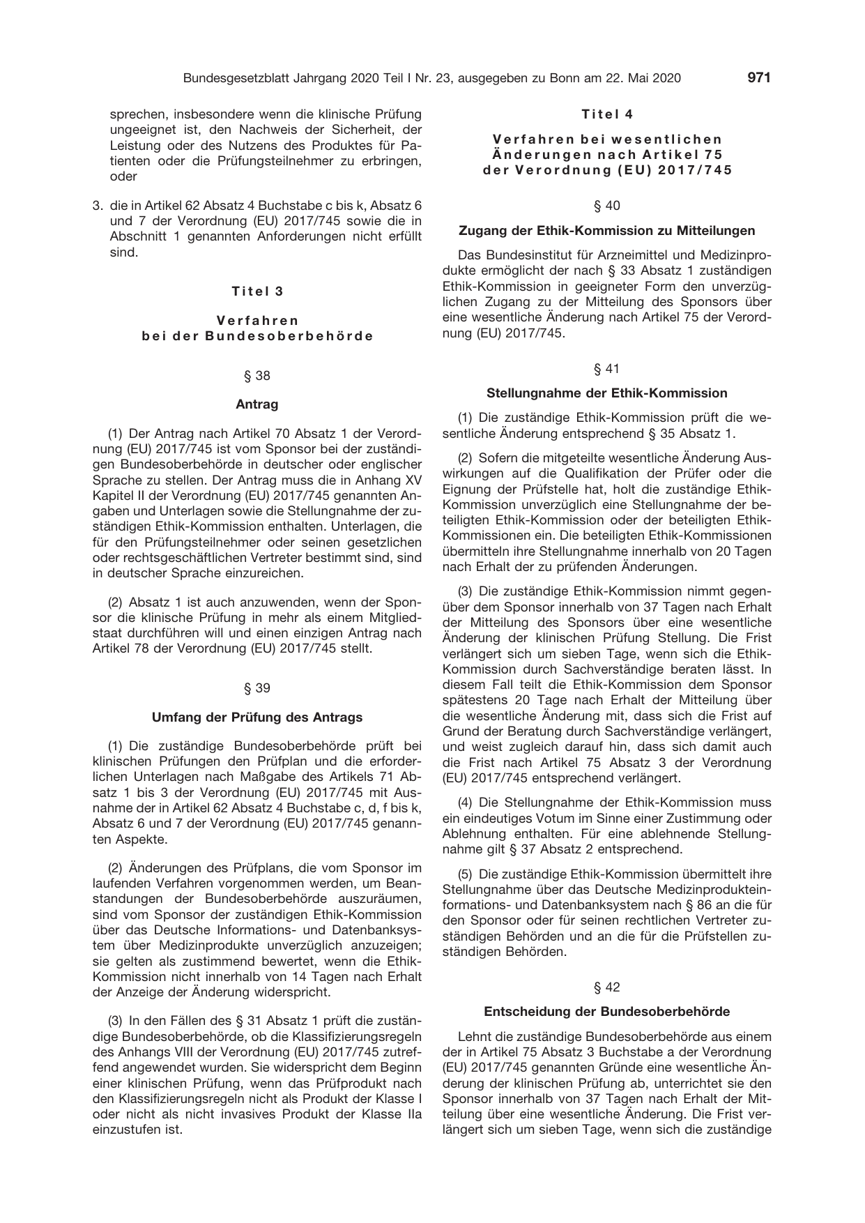 BGBl. 2020, Seite 971 — Originalseite als Abbildung