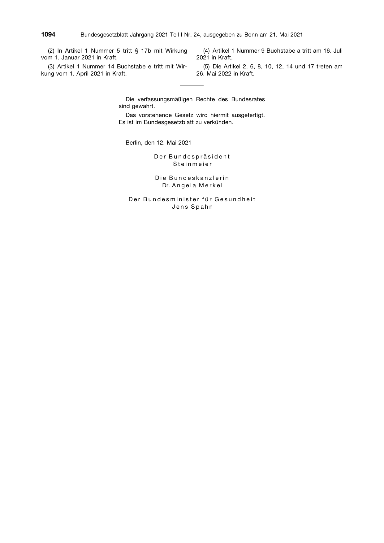 BGBl. 2021, Seite 1094 — Originalseite als Abbildung