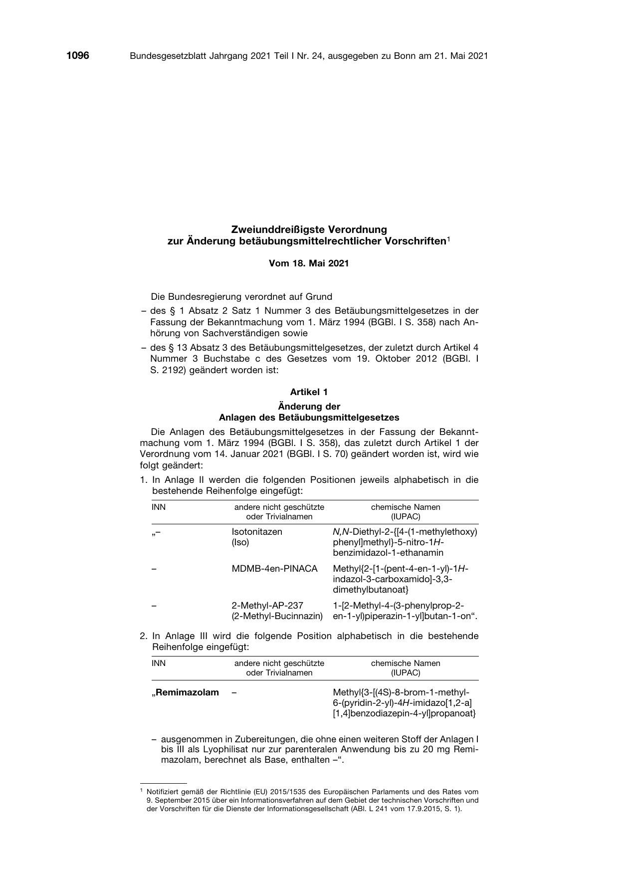 BGBl. 2021, Seite 1096 — Originalseite als Abbildung