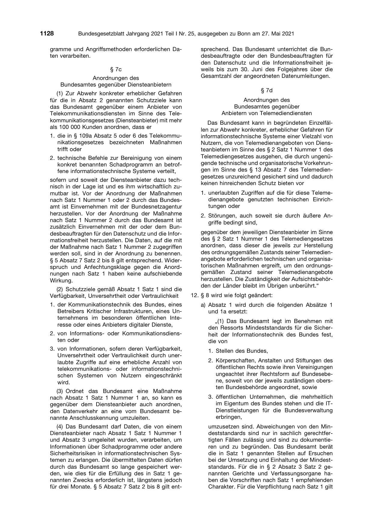 BGBl. 2021, Seite 1128 — Originalseite als Abbildung