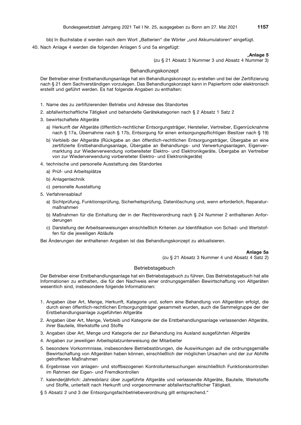 BGBl. 2021, Seite 1157 — Originalseite als Abbildung