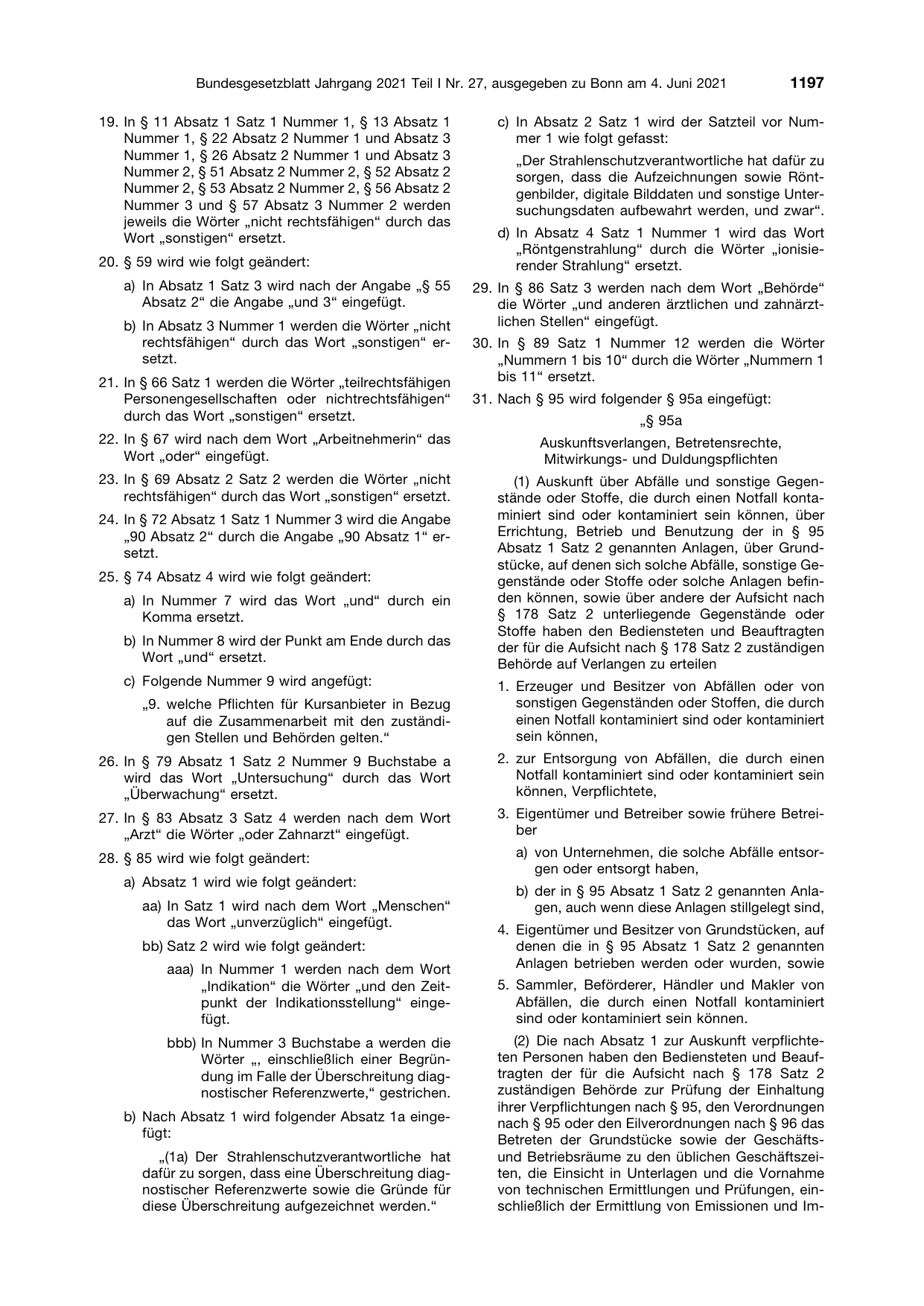 BGBl. 2021, Seite 1197 — Originalseite als Abbildung
