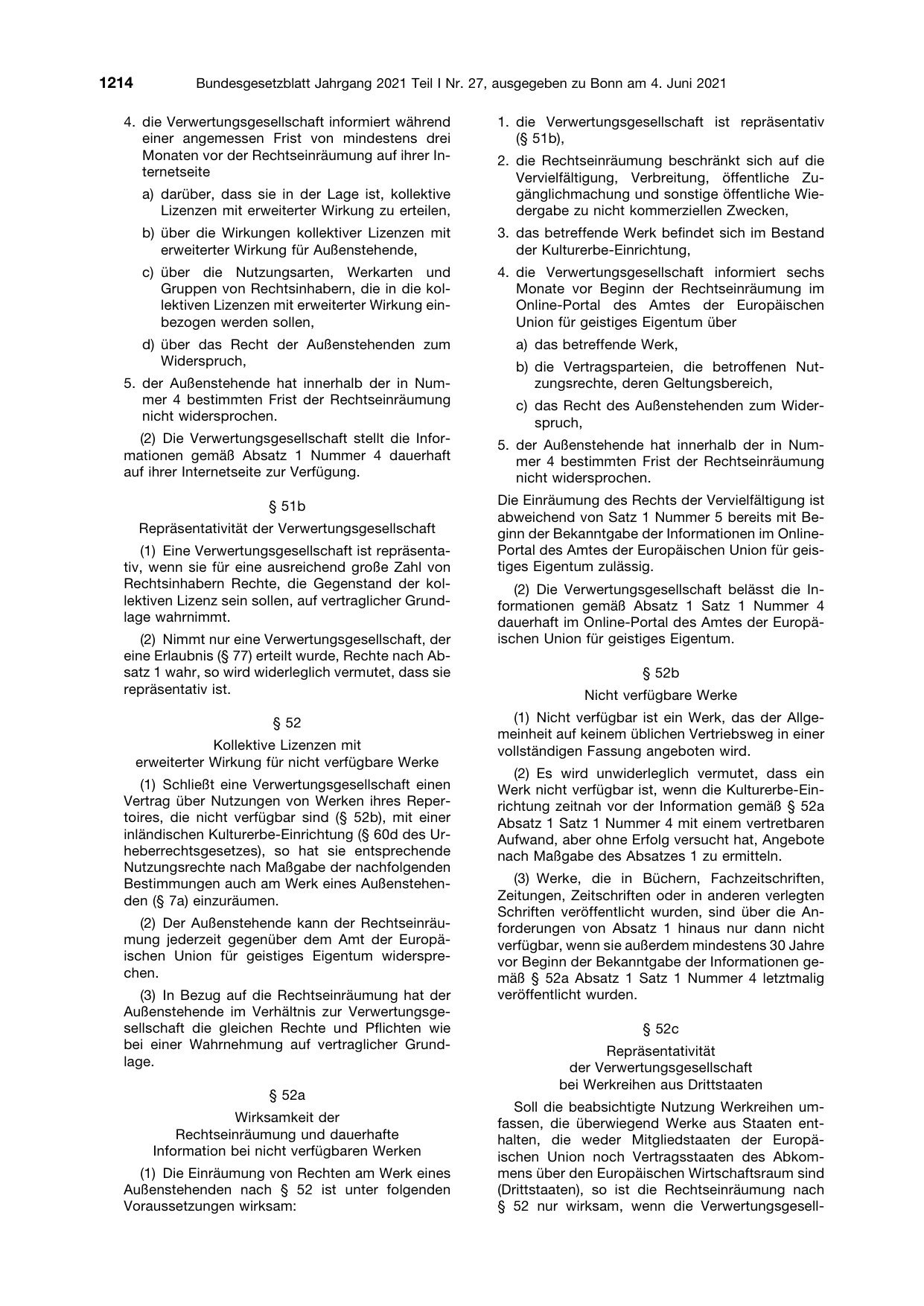 BGBl. 2021, Seite 1214 — Originalseite als Abbildung