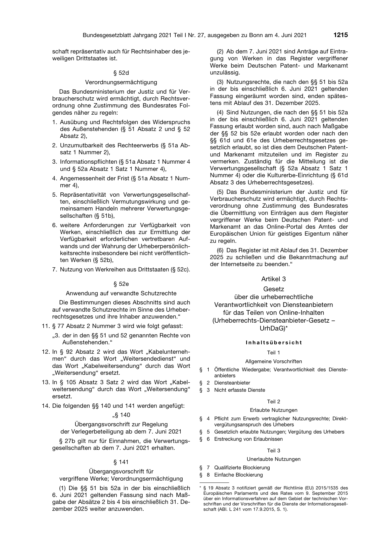 BGBl. 2021, Seite 1215 — Originalseite als Abbildung