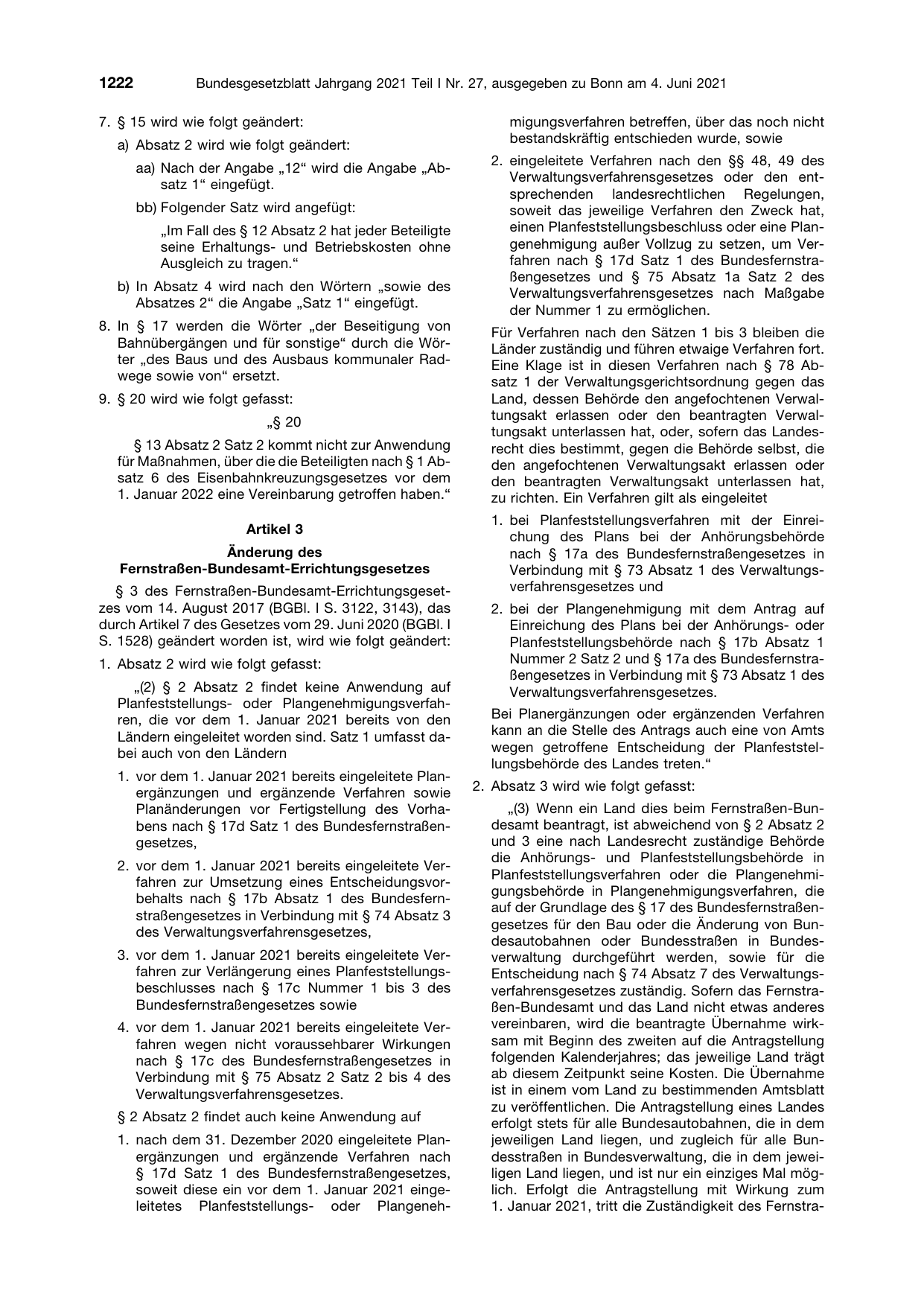 BGBl. 2021, Seite 1222 — Originalseite als Abbildung