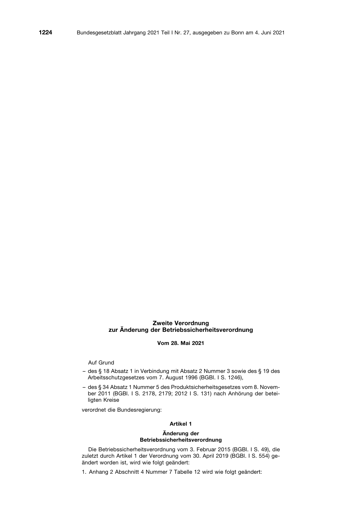 BGBl. 2021, Seite 1224 — Originalseite als Abbildung