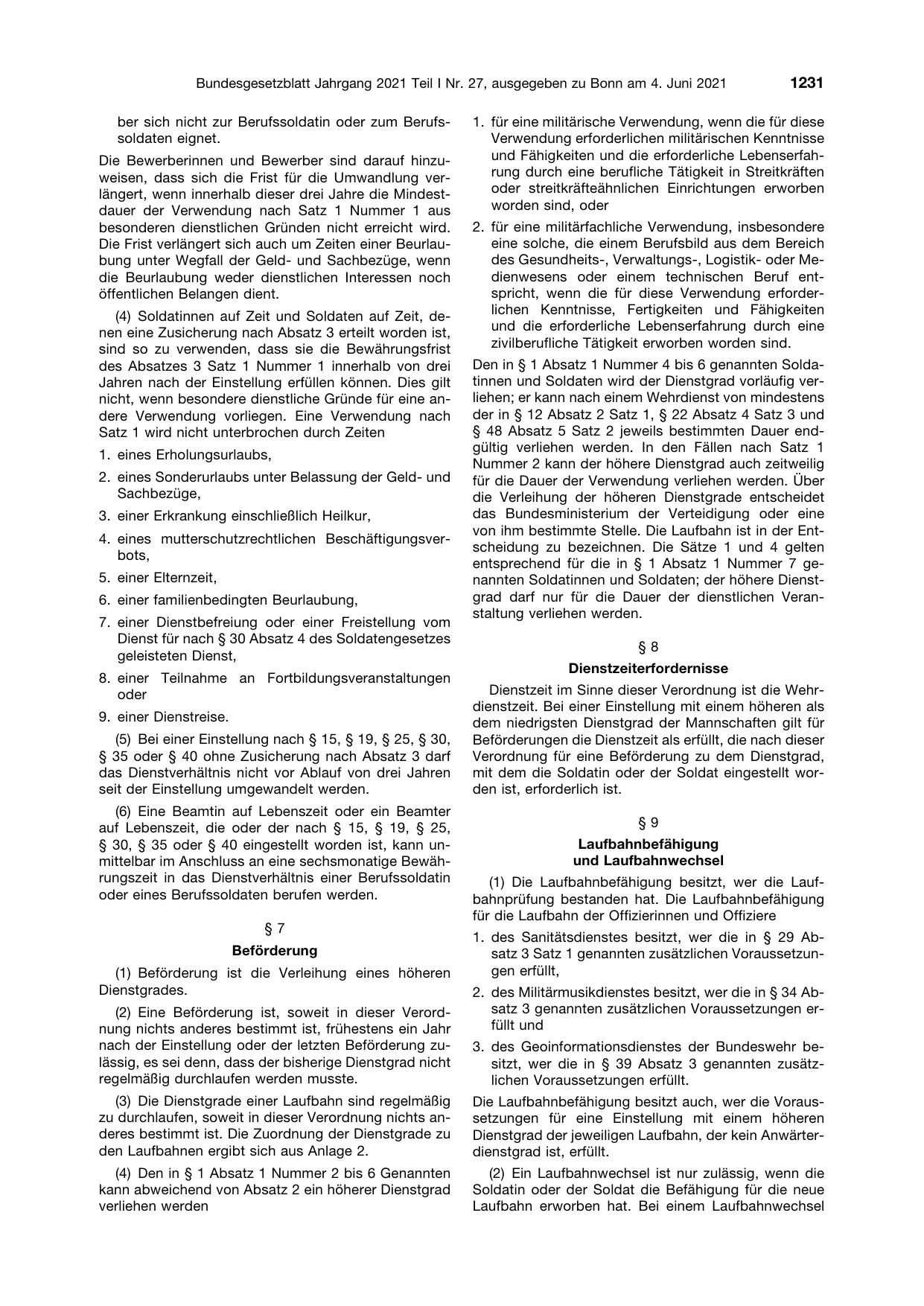 BGBl. 2021, Seite 1231 — Originalseite als Abbildung