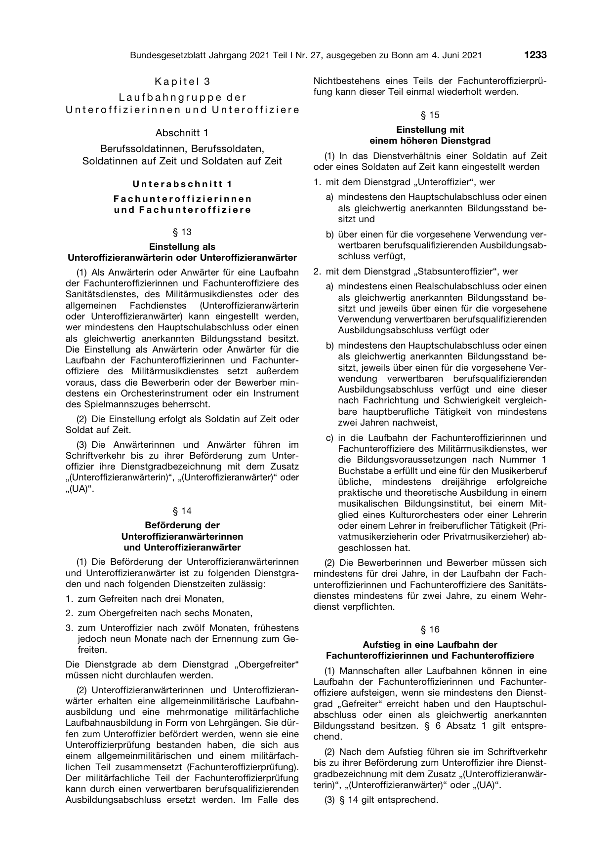 BGBl. 2021, Seite 1233 — Originalseite als Abbildung