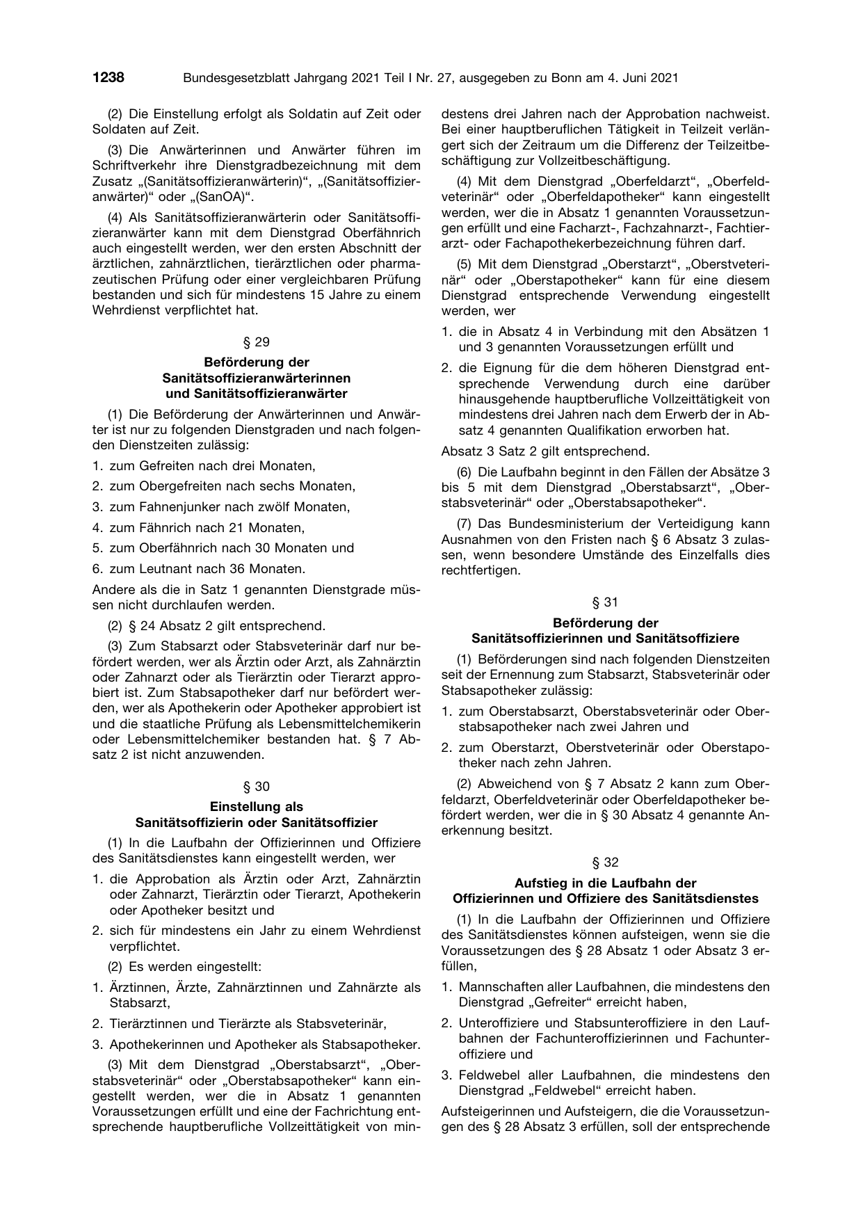 BGBl. 2021, Seite 1238 — Originalseite als Abbildung