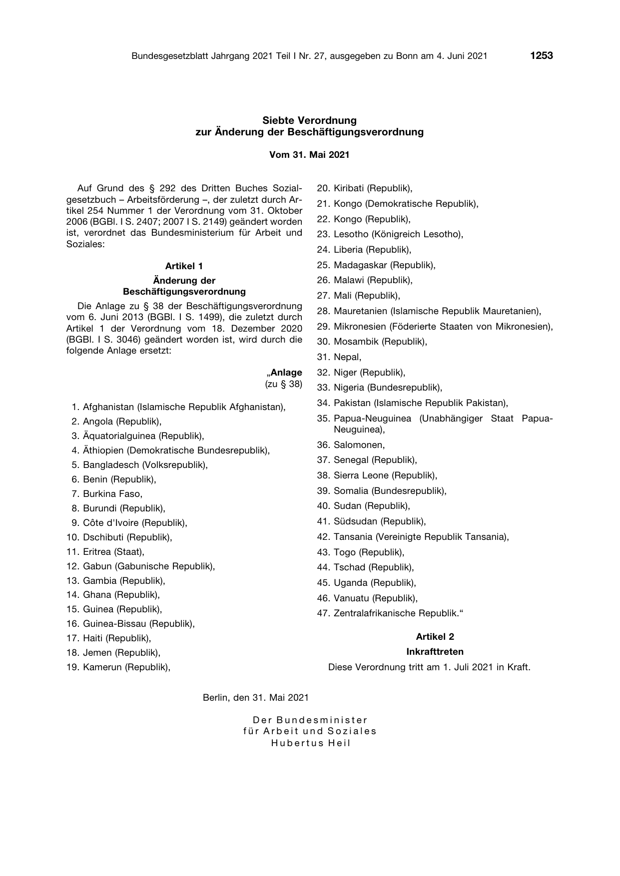 BGBl. 2021, Seite 1253 — Originalseite als Abbildung