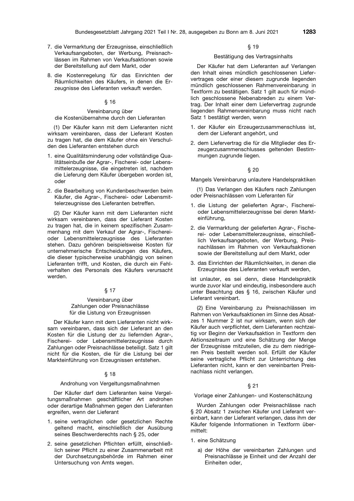 BGBl. 2021, Seite 1283 — Originalseite als Abbildung