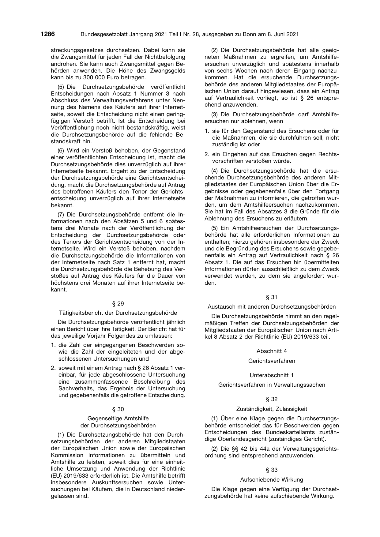 BGBl. 2021, Seite 1286 — Originalseite als Abbildung