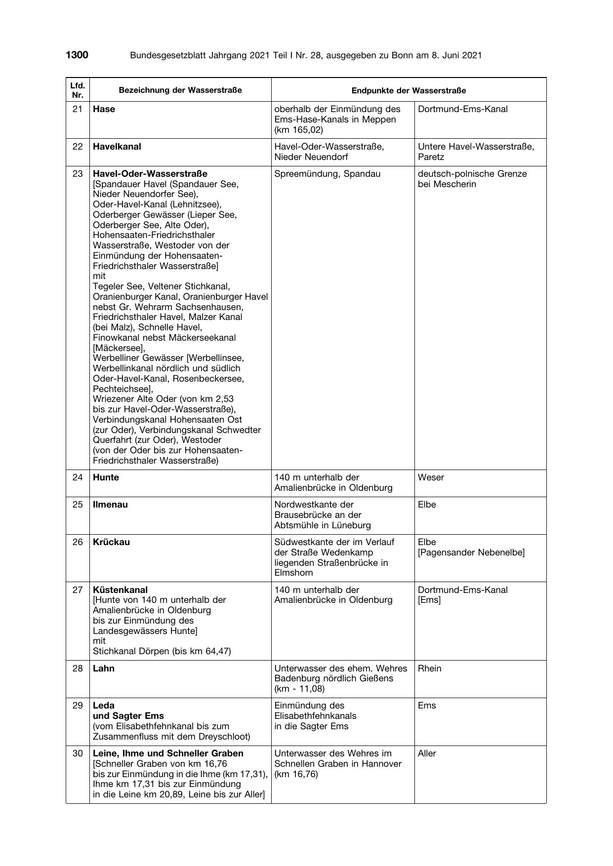 BGBl. 2021, Seite 1300 — Originalseite als Abbildung