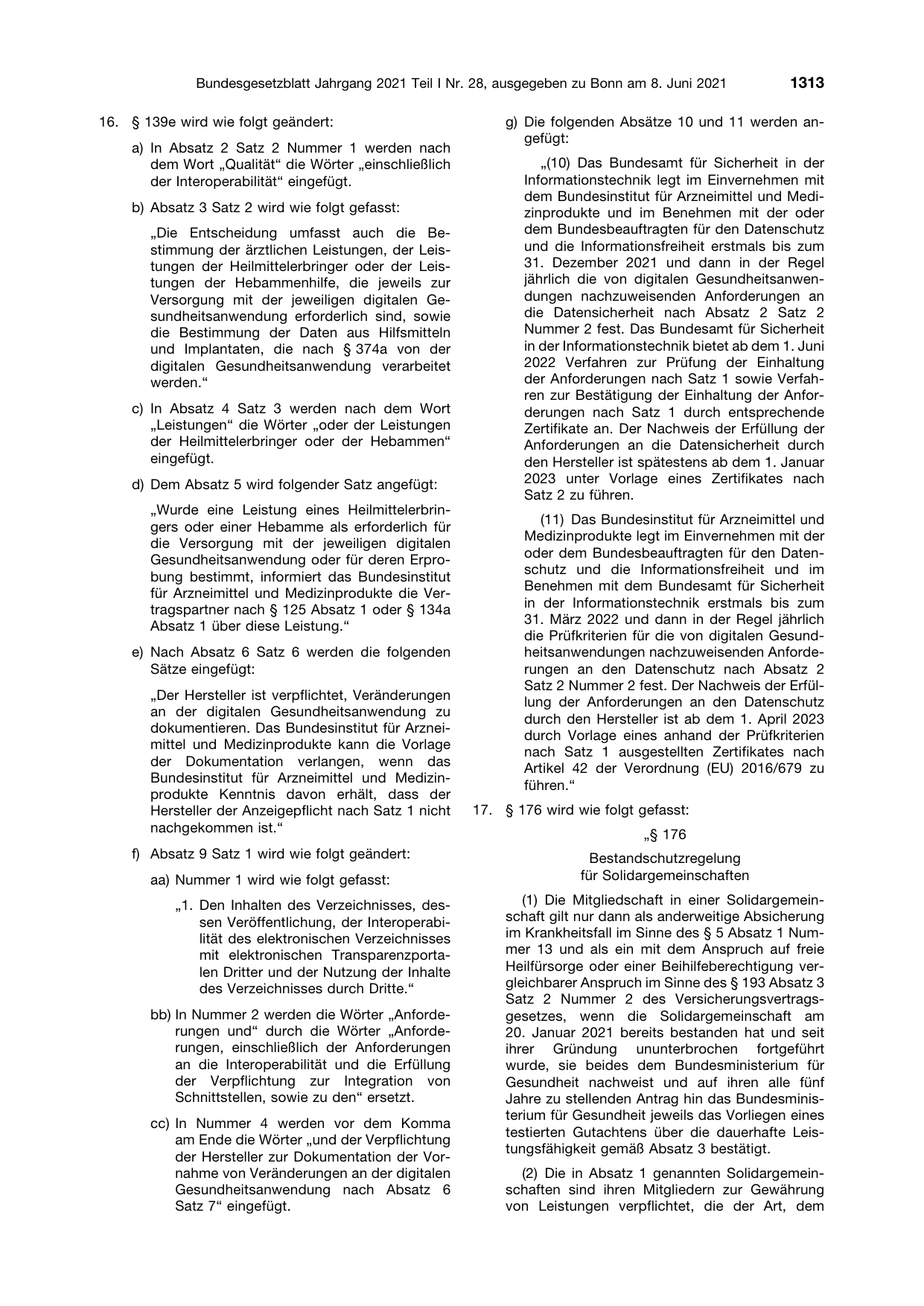 BGBl. 2021, Seite 1313 — Originalseite als Abbildung