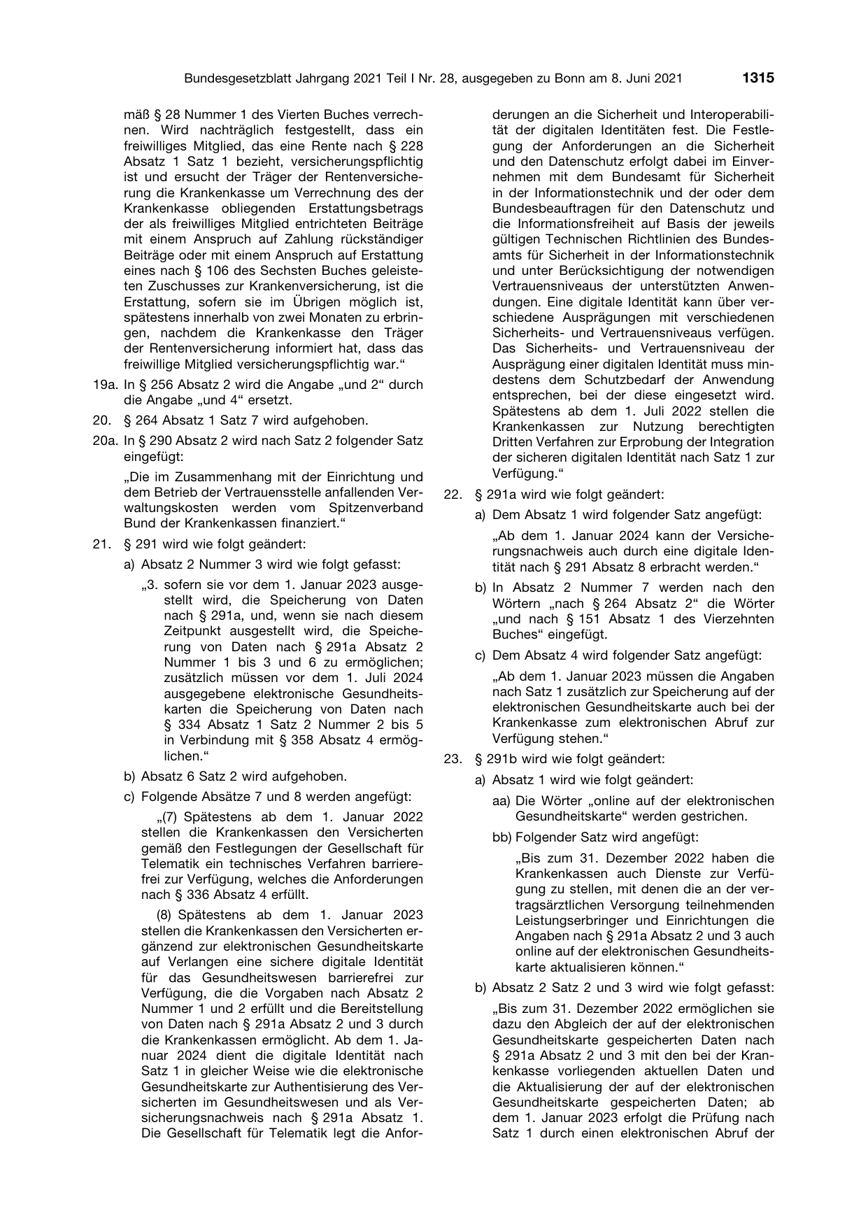 BGBl. 2021, Seite 1315 — Originalseite als Abbildung