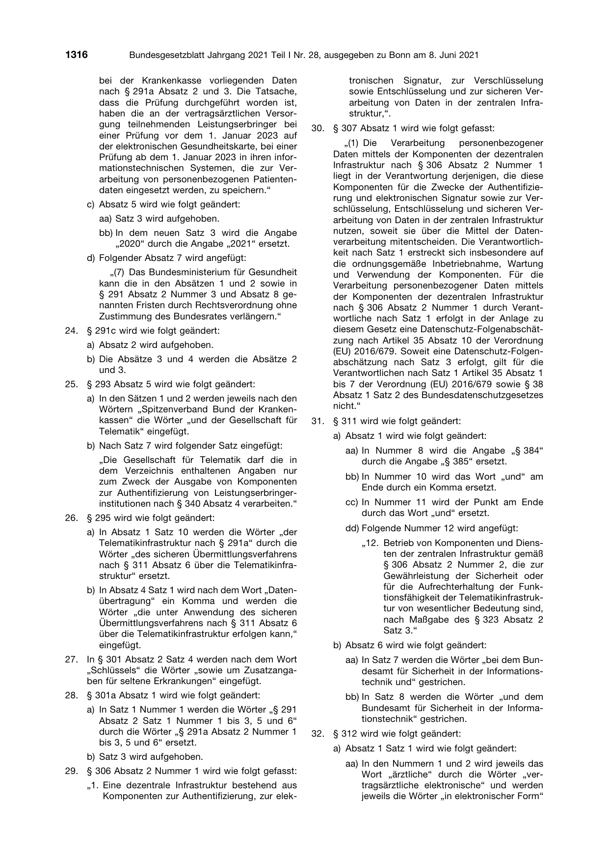 BGBl. 2021, Seite 1316 — Originalseite als Abbildung