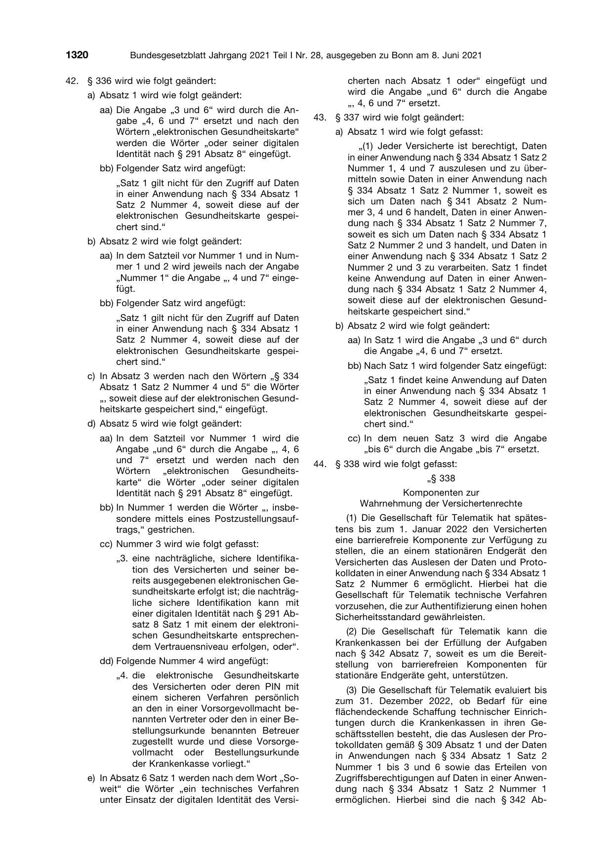 BGBl. 2021, Seite 1320 — Originalseite als Abbildung