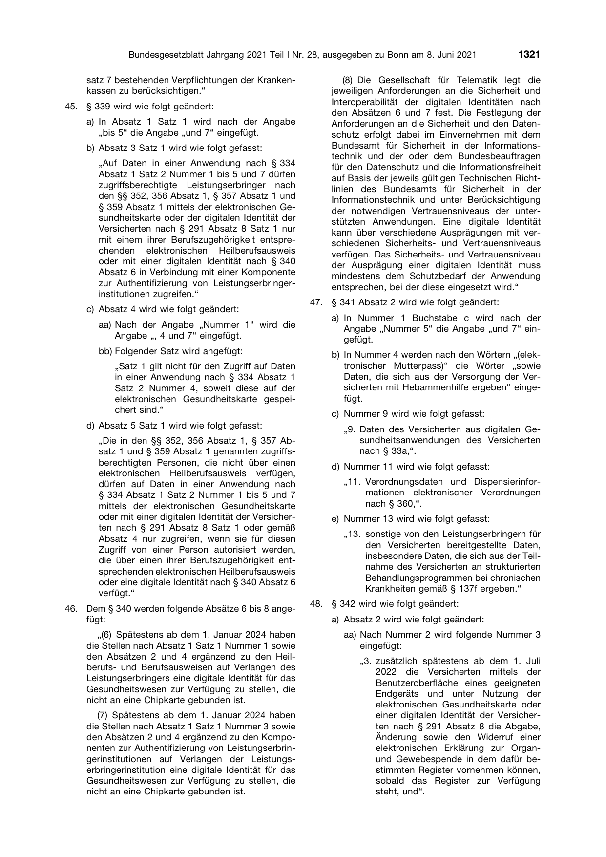 BGBl. 2021, Seite 1321 — Originalseite als Abbildung