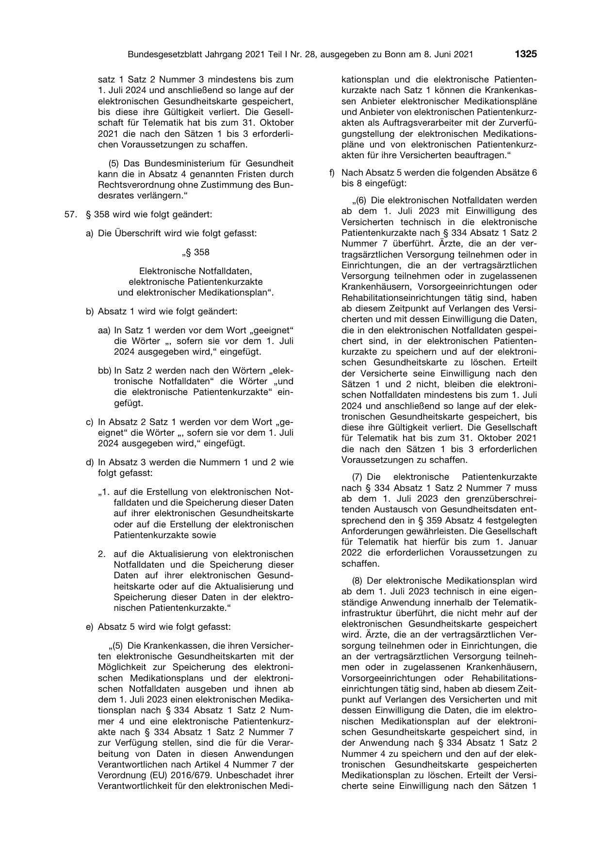 BGBl. 2021, Seite 1325 — Originalseite als Abbildung