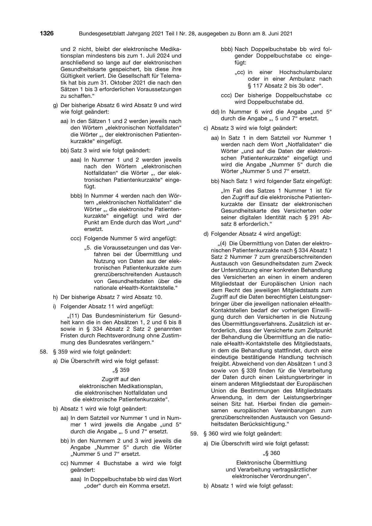 BGBl. 2021, Seite 1326 — Originalseite als Abbildung