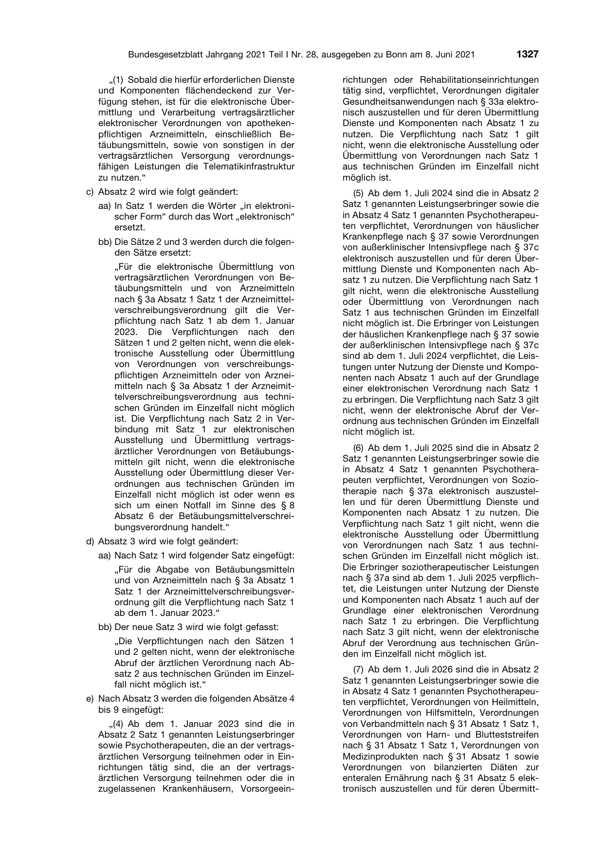 BGBl. 2021, Seite 1327 — Originalseite als Abbildung