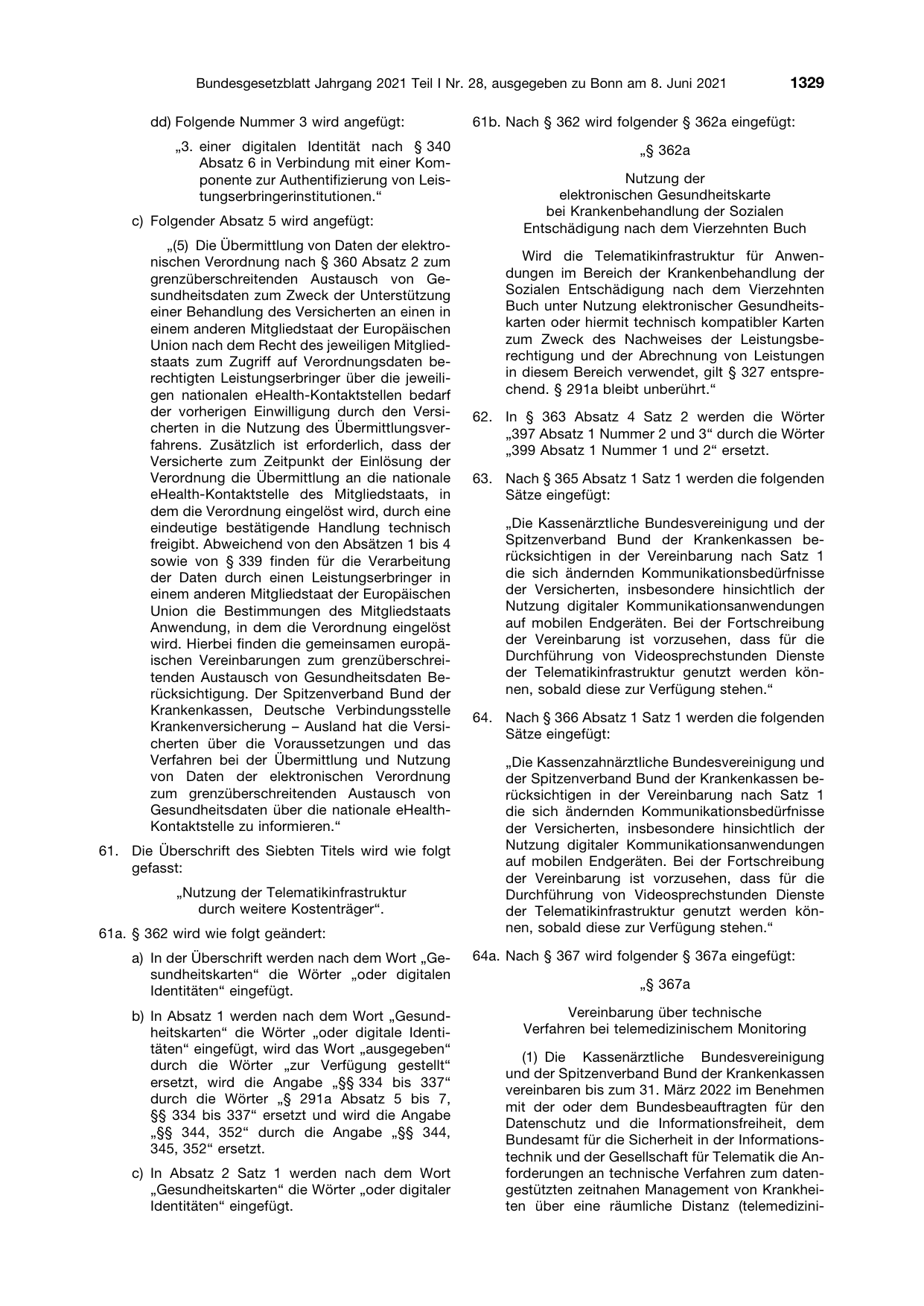 BGBl. 2021, Seite 1329 — Originalseite als Abbildung