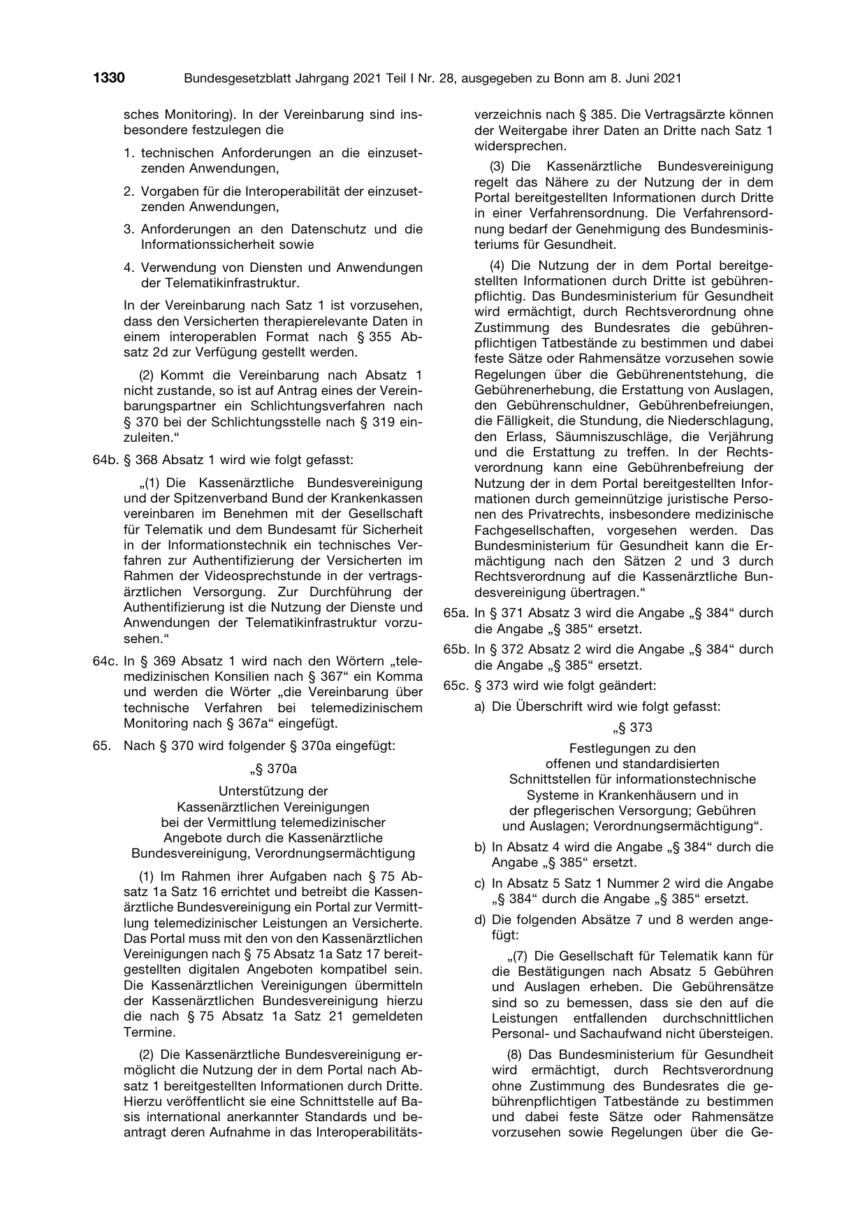 BGBl. 2021, Seite 1330 — Originalseite als Abbildung