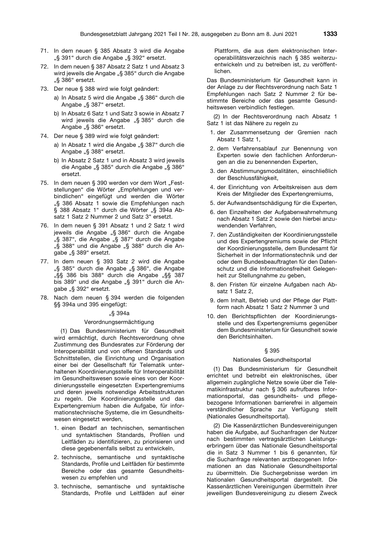 BGBl. 2021, Seite 1333 — Originalseite als Abbildung
