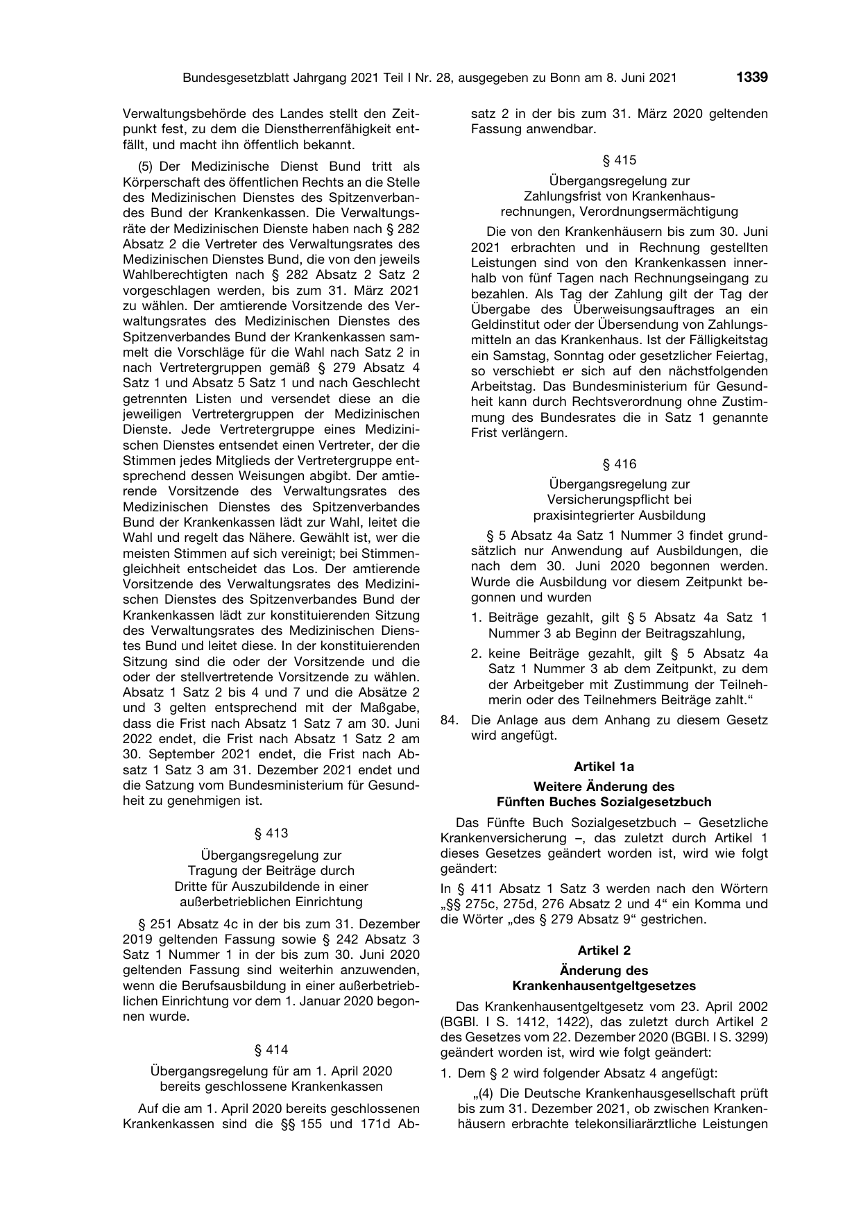 BGBl. 2021, Seite 1339 — Originalseite als Abbildung