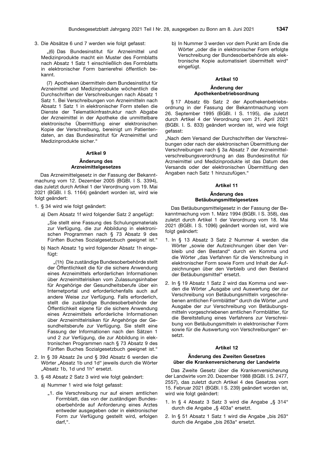 BGBl. 2021, Seite 1347 — Originalseite als Abbildung