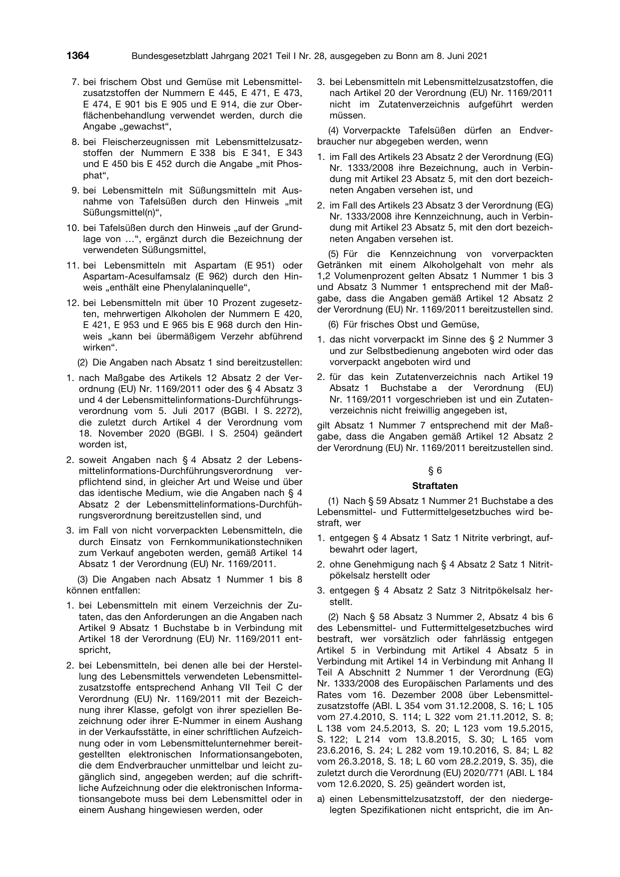BGBl. 2021, Seite 1364 — Originalseite als Abbildung