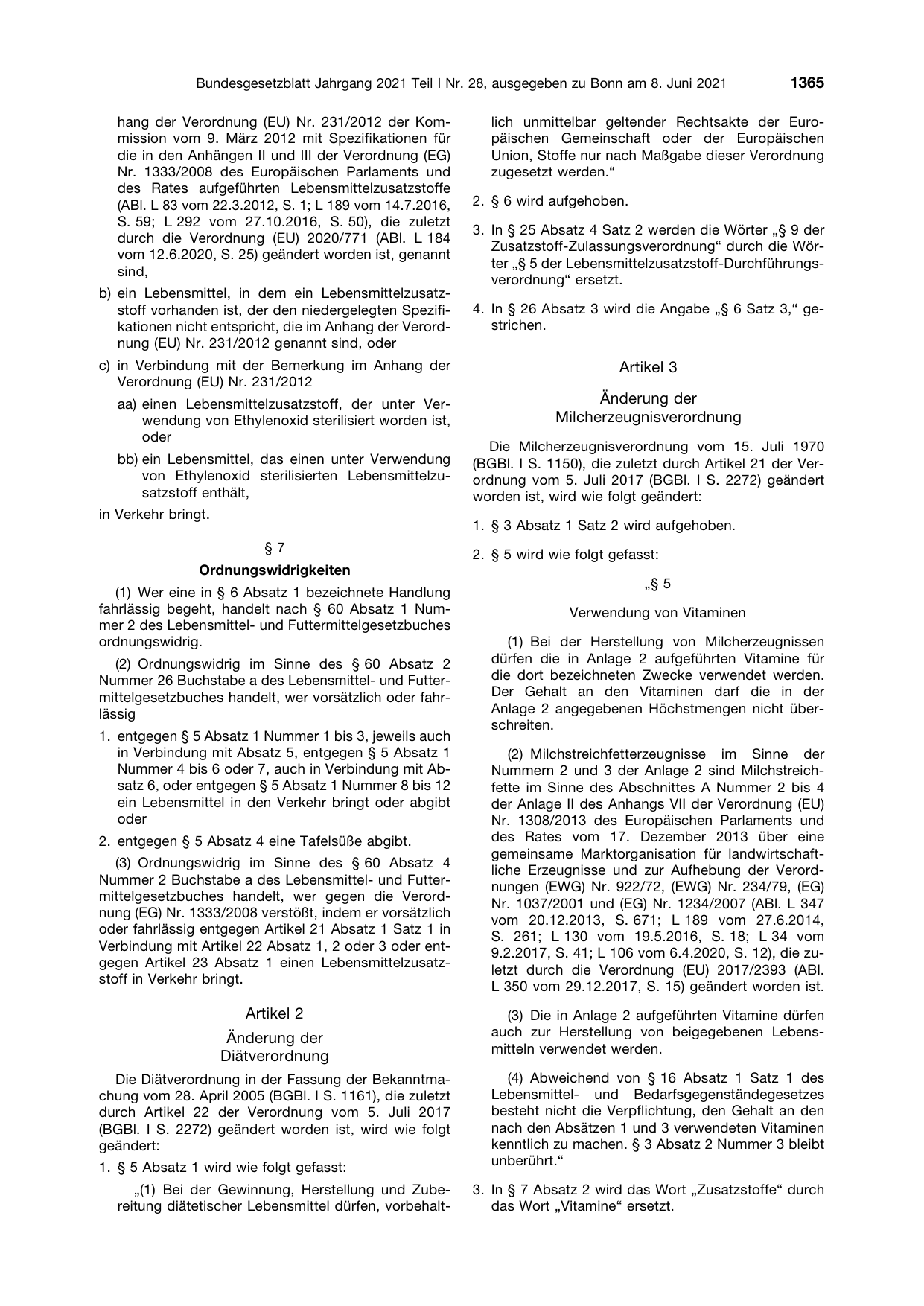 BGBl. 2021, Seite 1365 — Originalseite als Abbildung