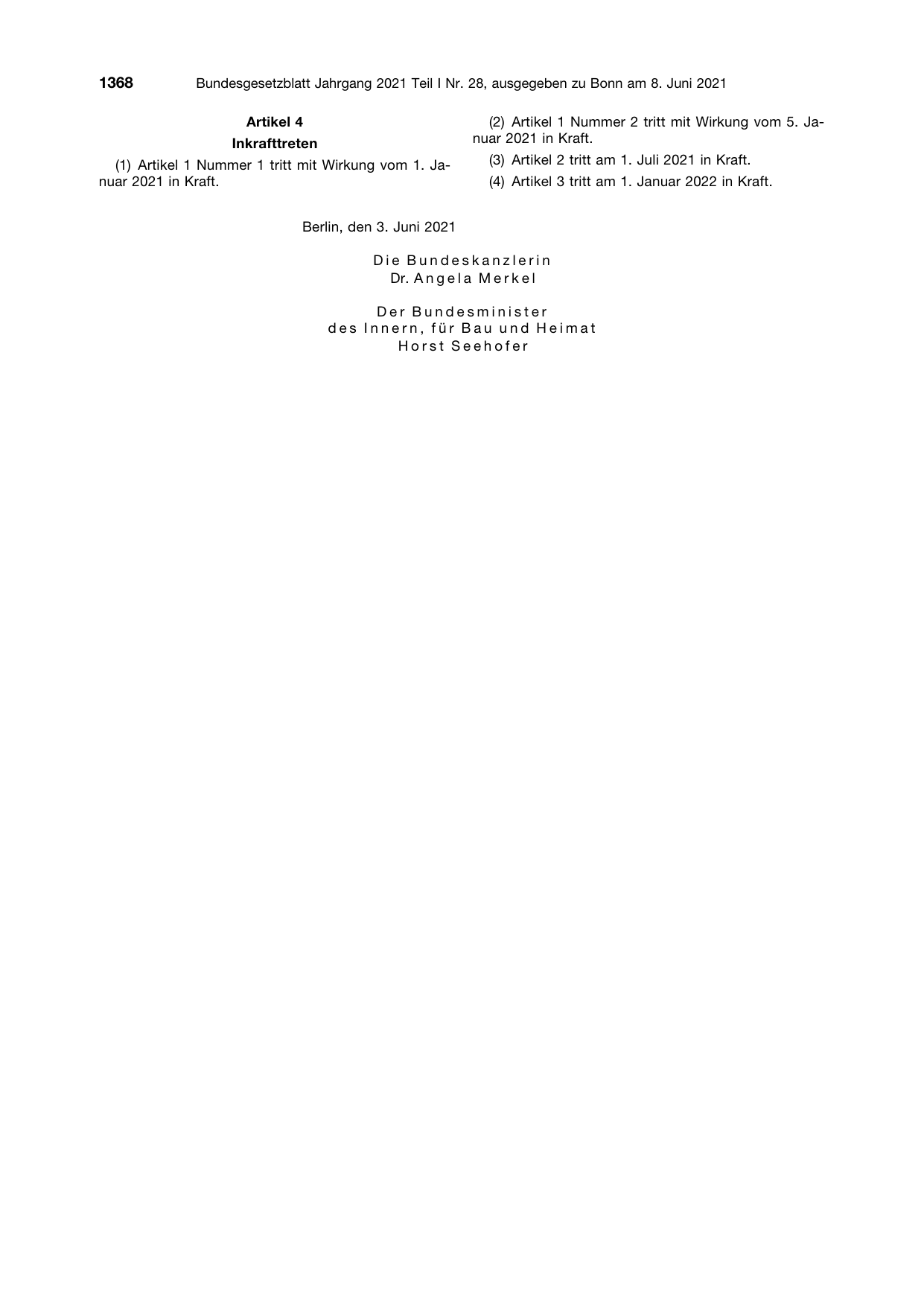 BGBl. 2021, Seite 1368 — Originalseite als Abbildung