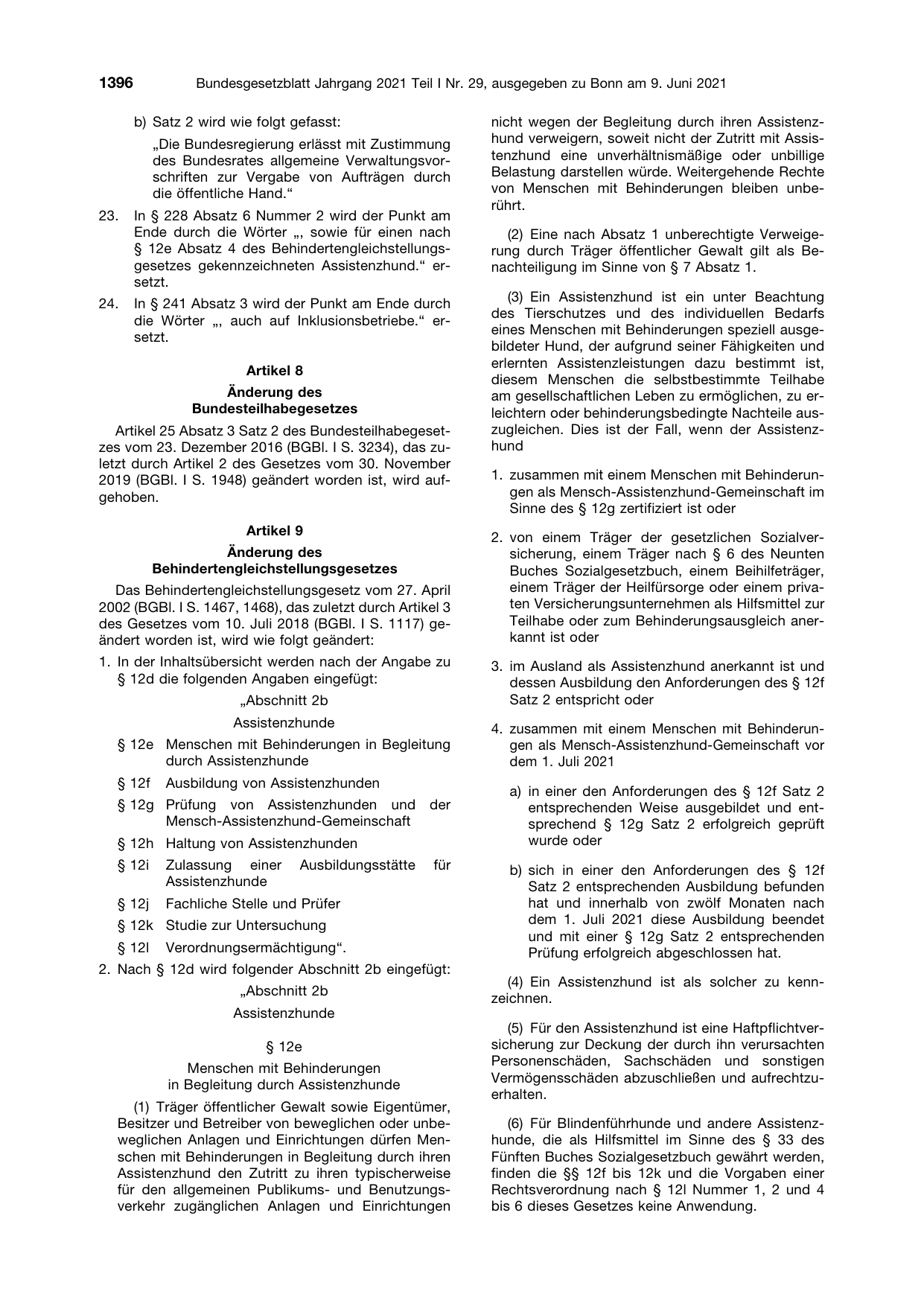 BGBl. 2021, Seite 1396 — Originalseite als Abbildung