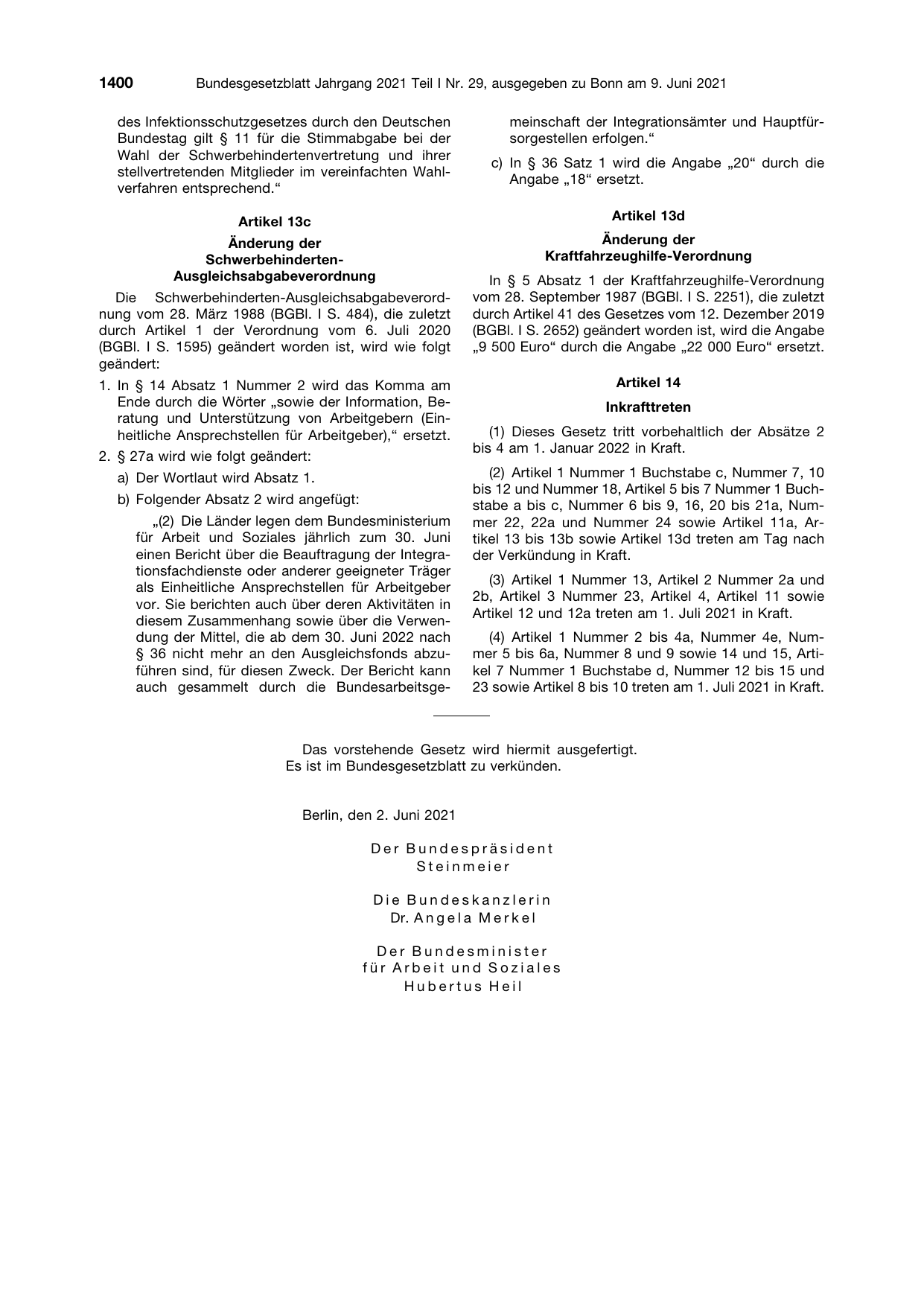 BGBl. 2021, Seite 1400 — Originalseite als Abbildung