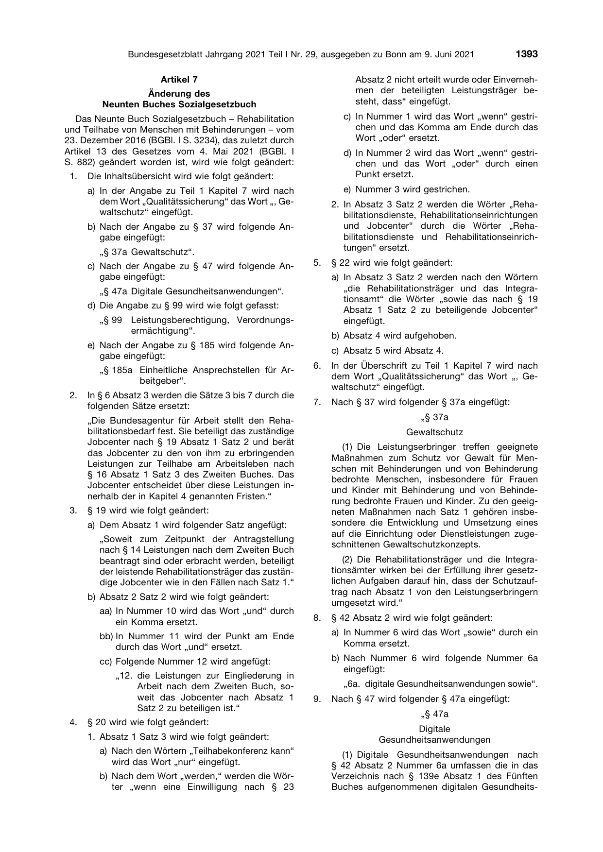 BGBl. 2021, Seite 1393 — Originalseite als Abbildung