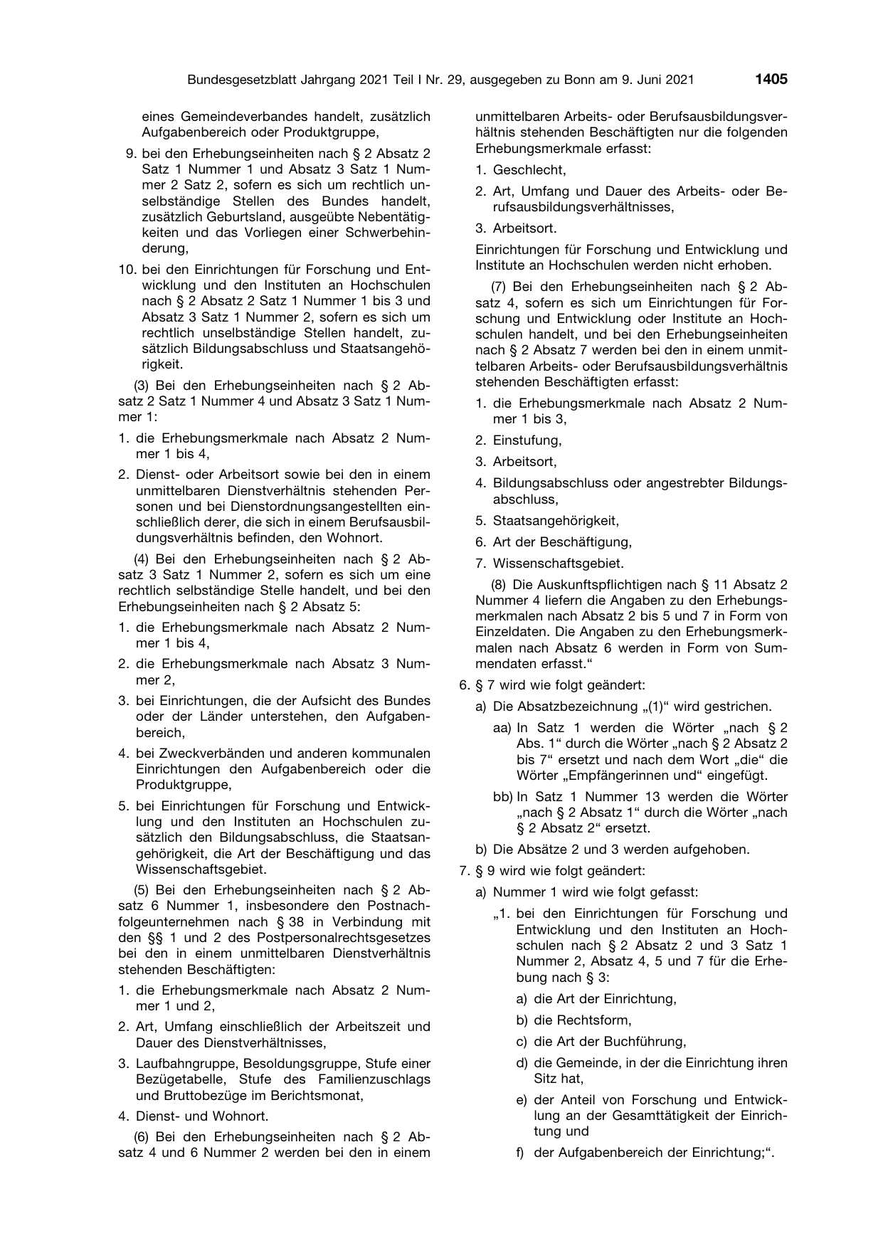 BGBl. 2021, Seite 1405 — Originalseite als Abbildung