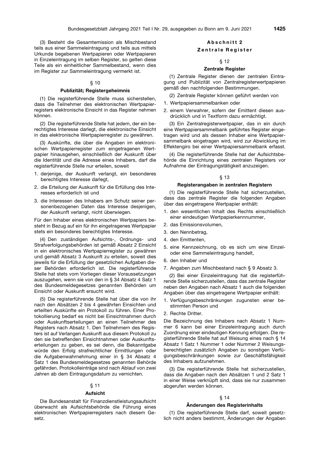 BGBl. 2021, Seite 1425 — Originalseite als Abbildung