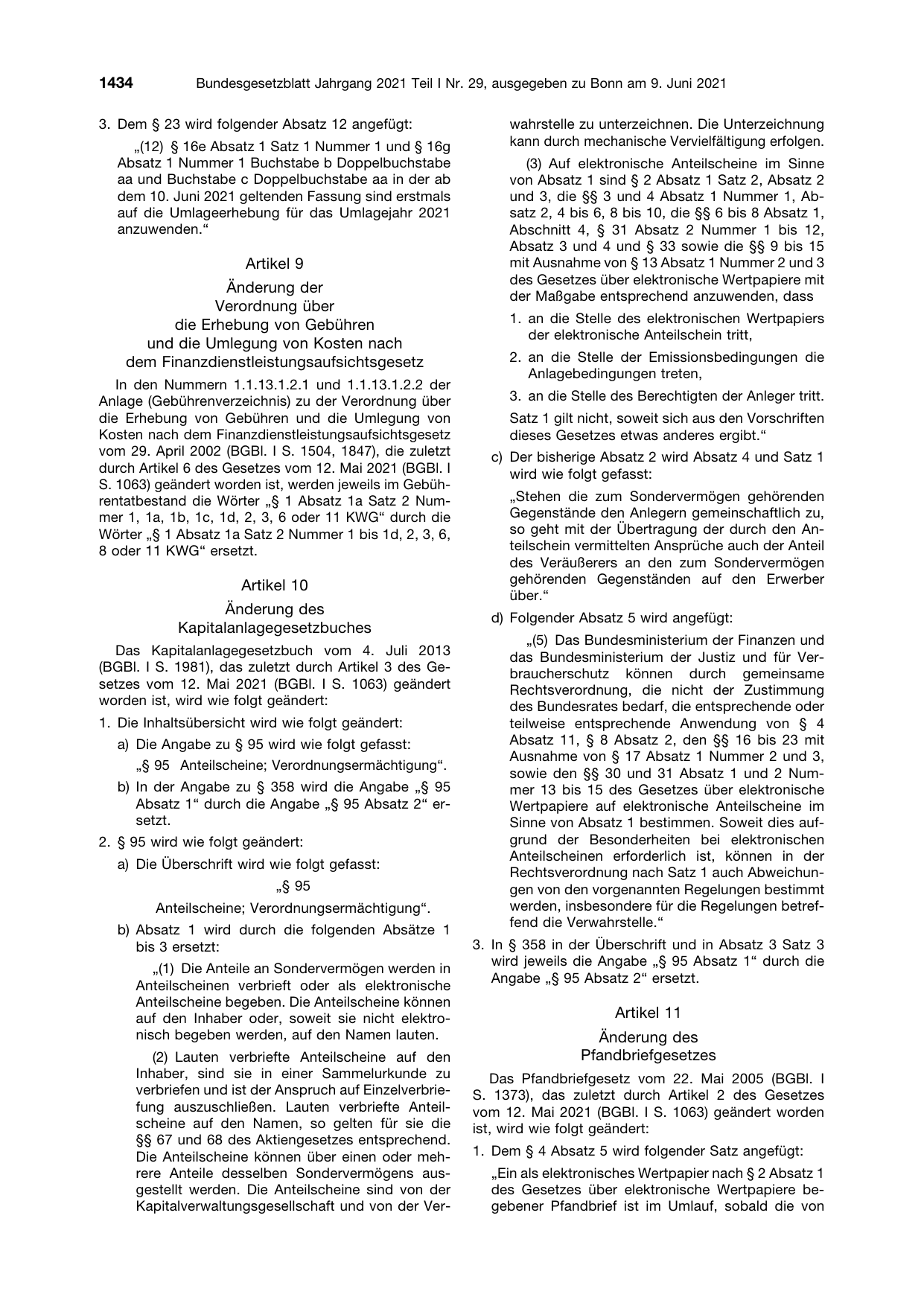 BGBl. 2021, Seite 1434 — Originalseite als Abbildung