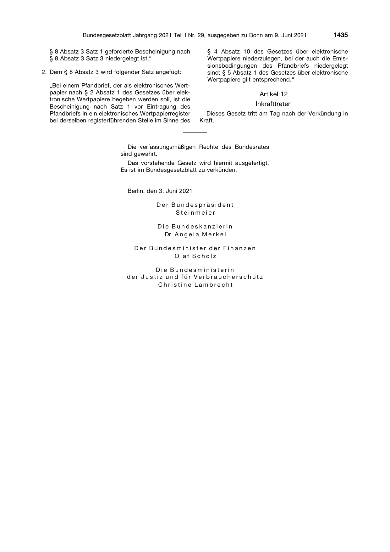 BGBl. 2021, Seite 1435 — Originalseite als Abbildung