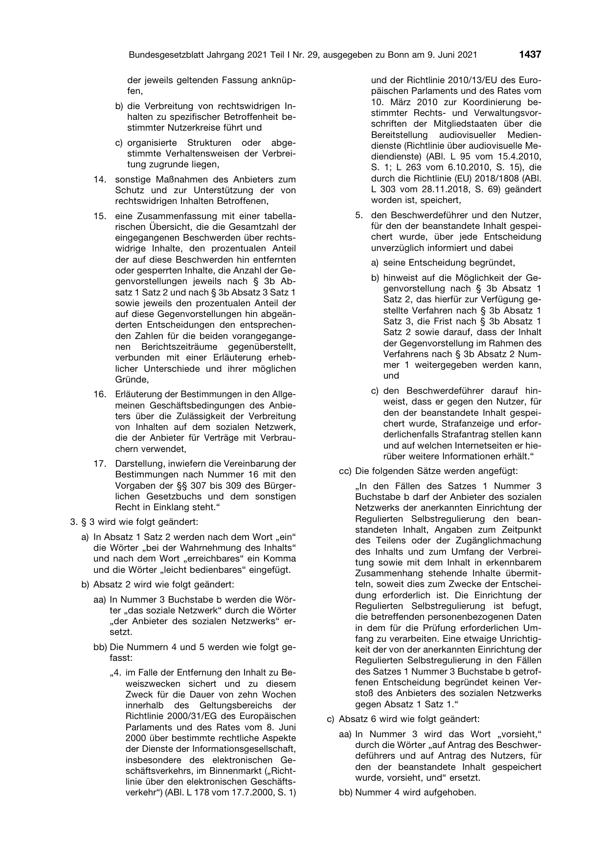 BGBl. 2021, Seite 1437 — Originalseite als Abbildung