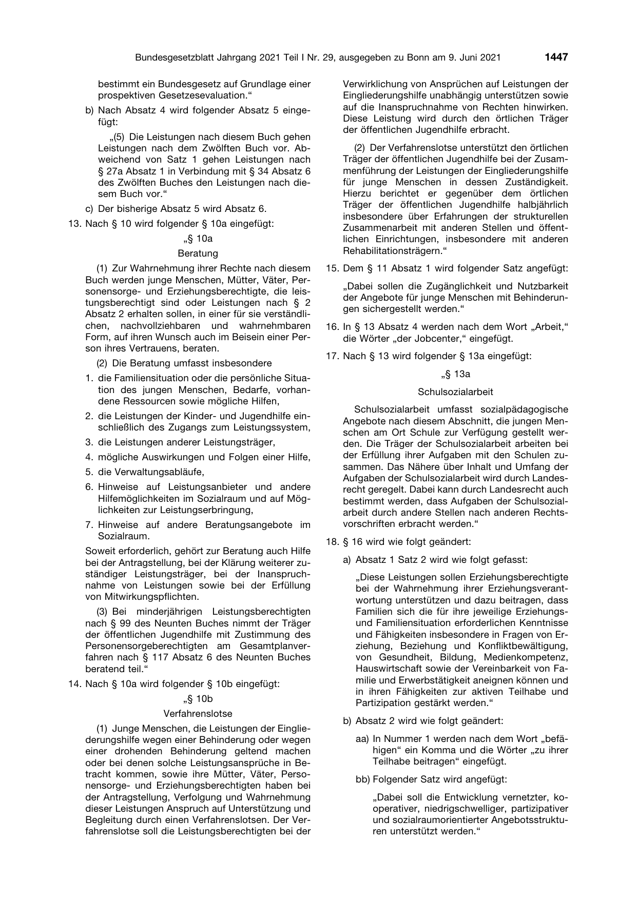 BGBl. 2021, Seite 1447 — Originalseite als Abbildung