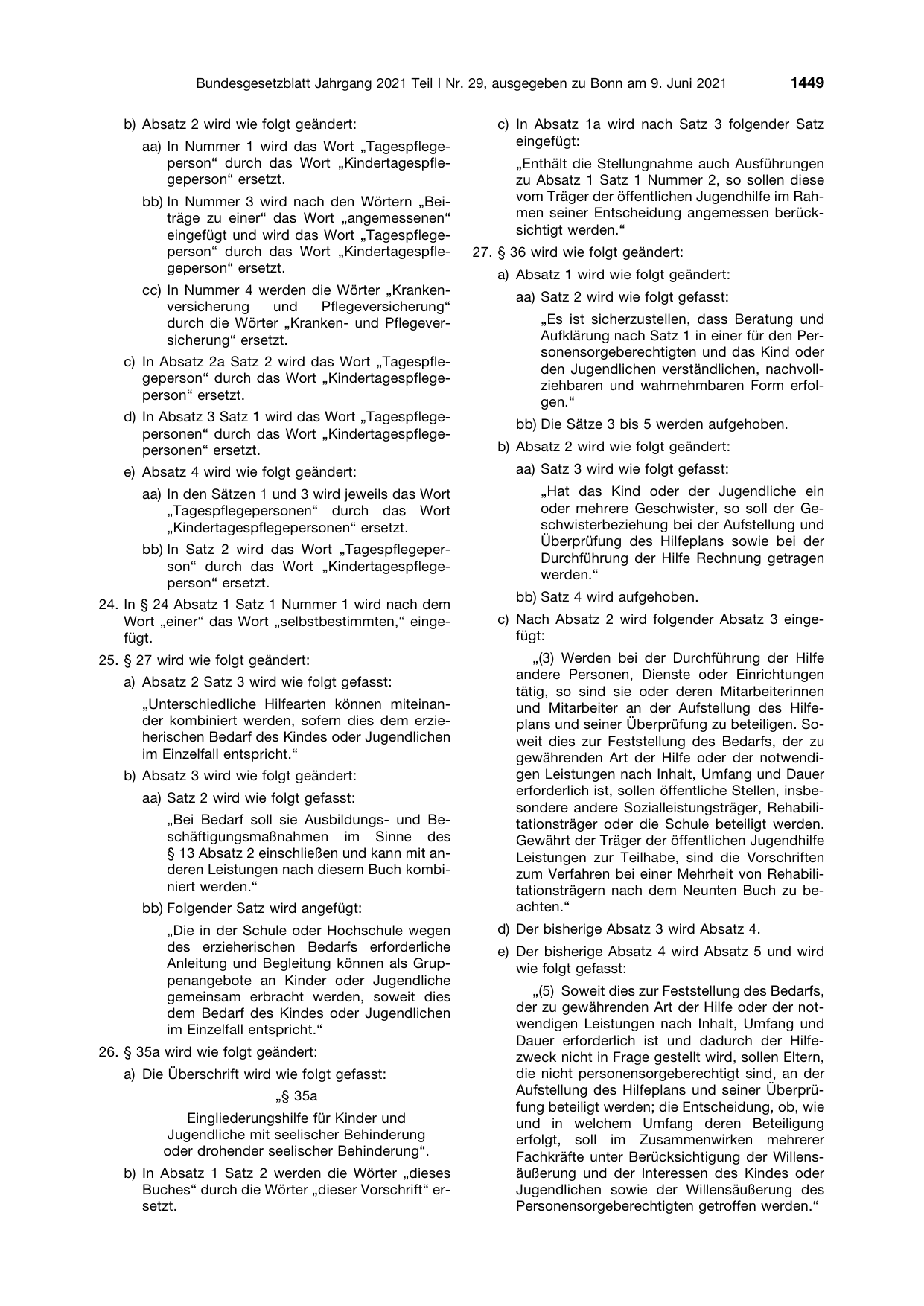 BGBl. 2021, Seite 1449 — Originalseite als Abbildung