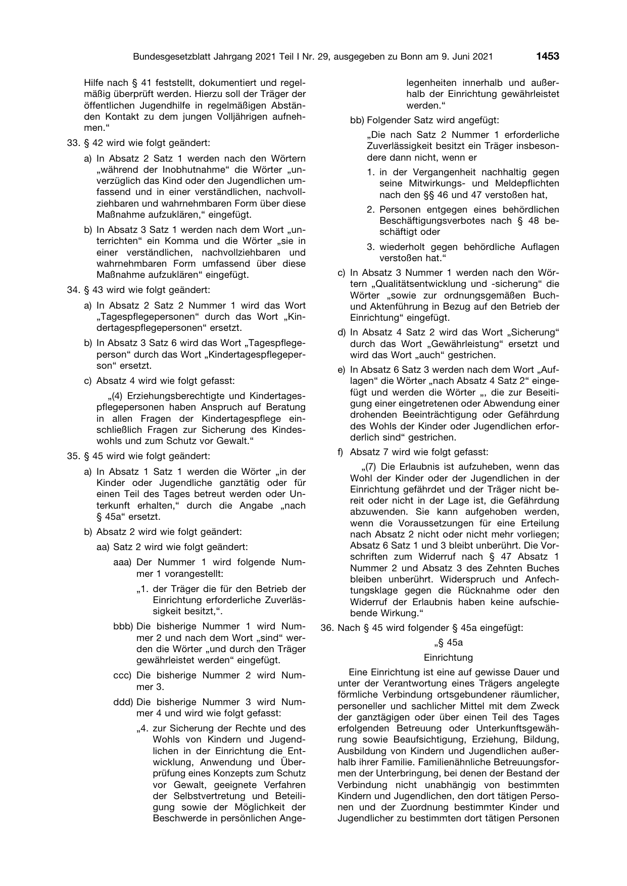 BGBl. 2021, Seite 1453 — Originalseite als Abbildung