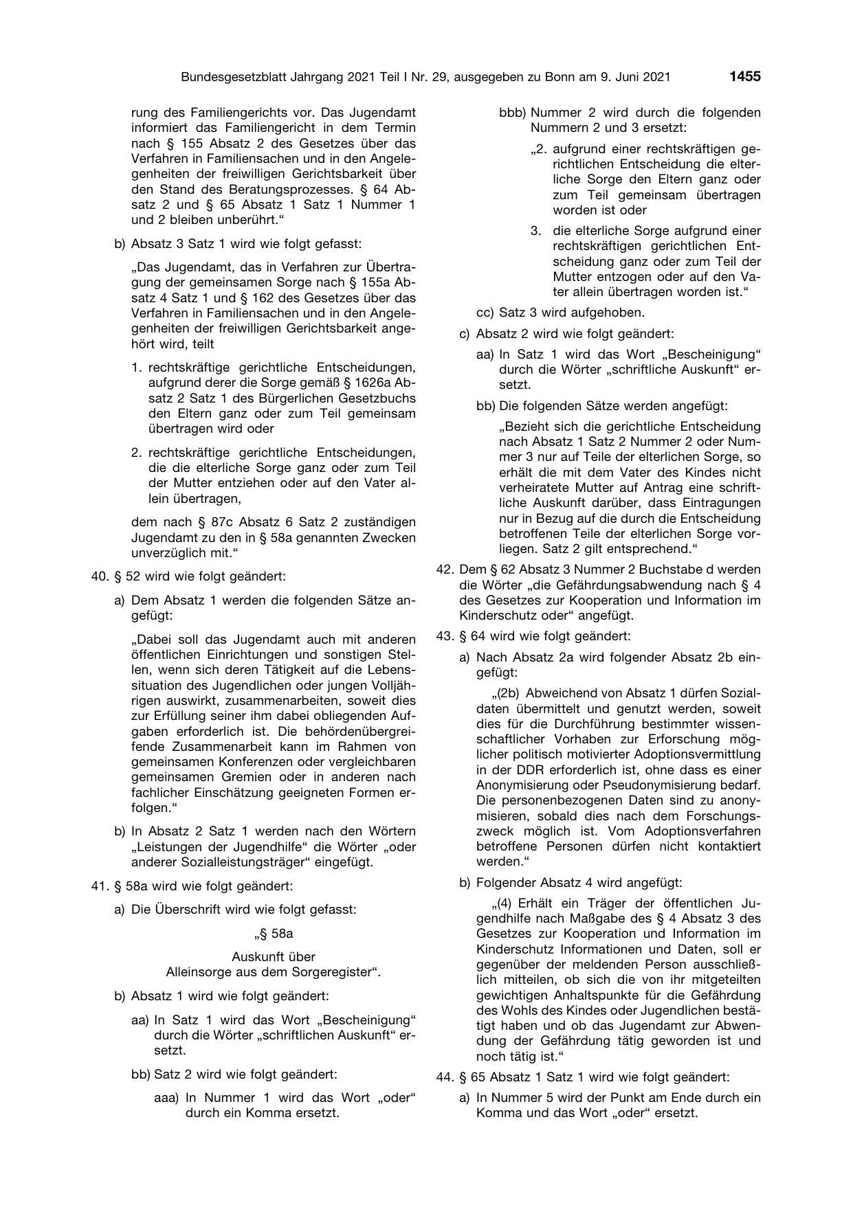 BGBl. 2021, Seite 1455 — Originalseite als Abbildung