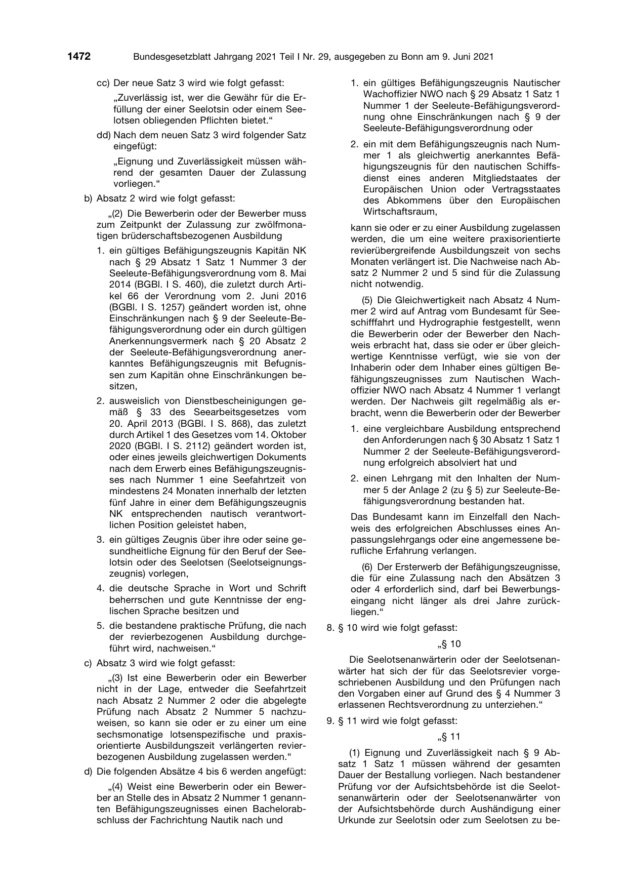 BGBl. 2021, Seite 1472 — Originalseite als Abbildung
