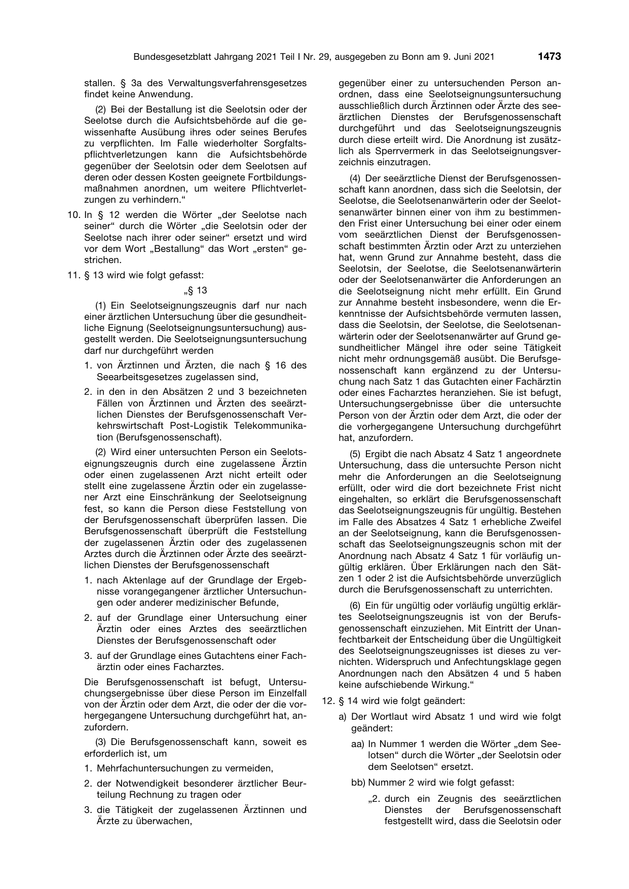 BGBl. 2021, Seite 1473 — Originalseite als Abbildung