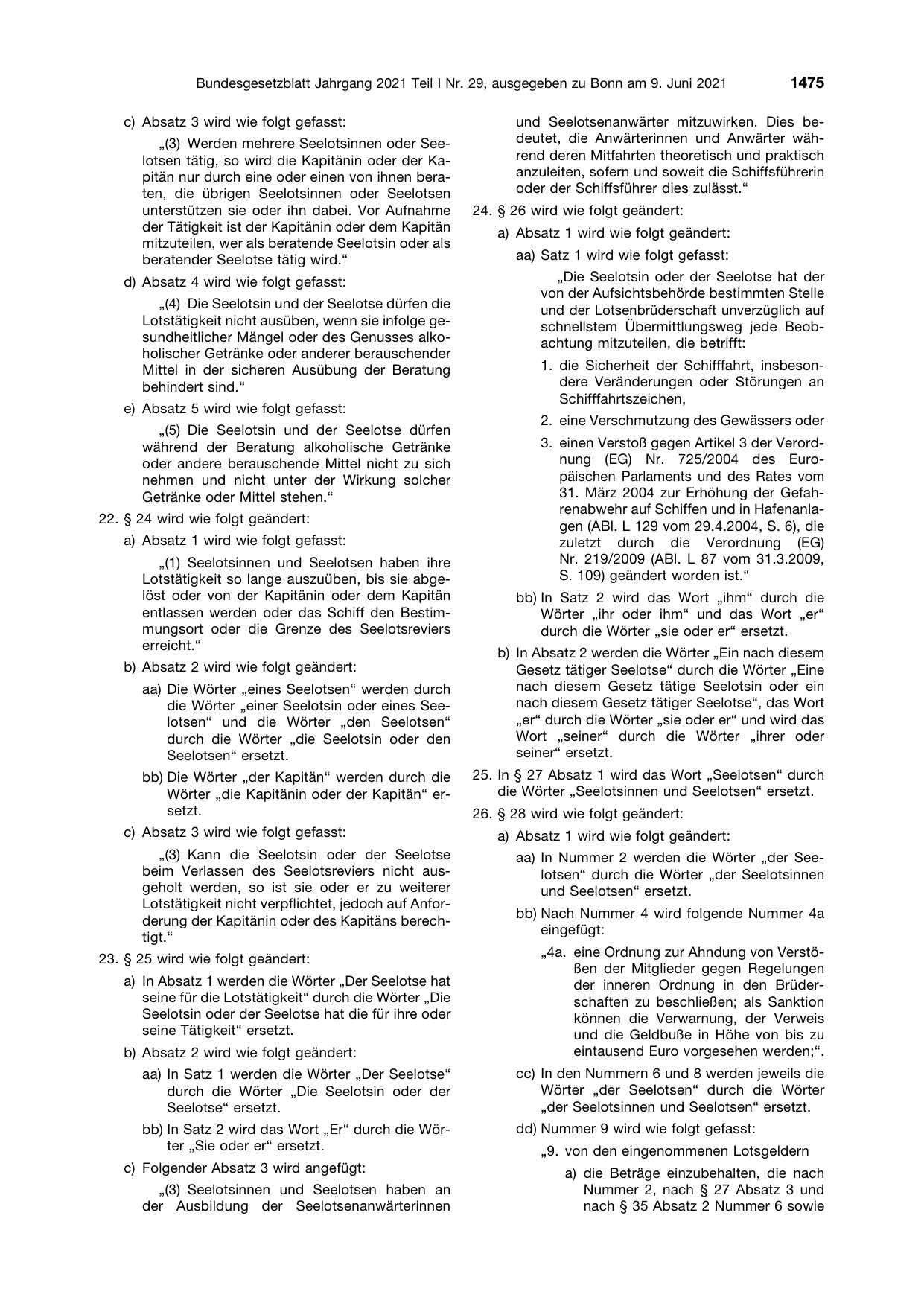 BGBl. 2021, Seite 1475 — Originalseite als Abbildung