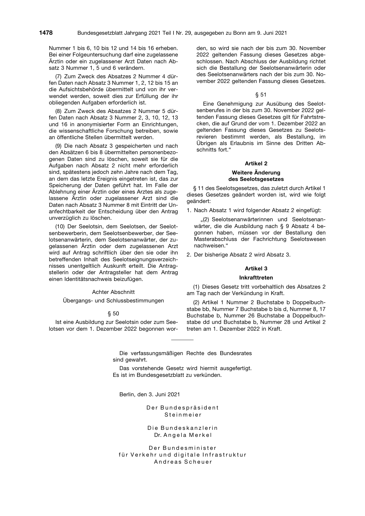 BGBl. 2021, Seite 1478 — Originalseite als Abbildung